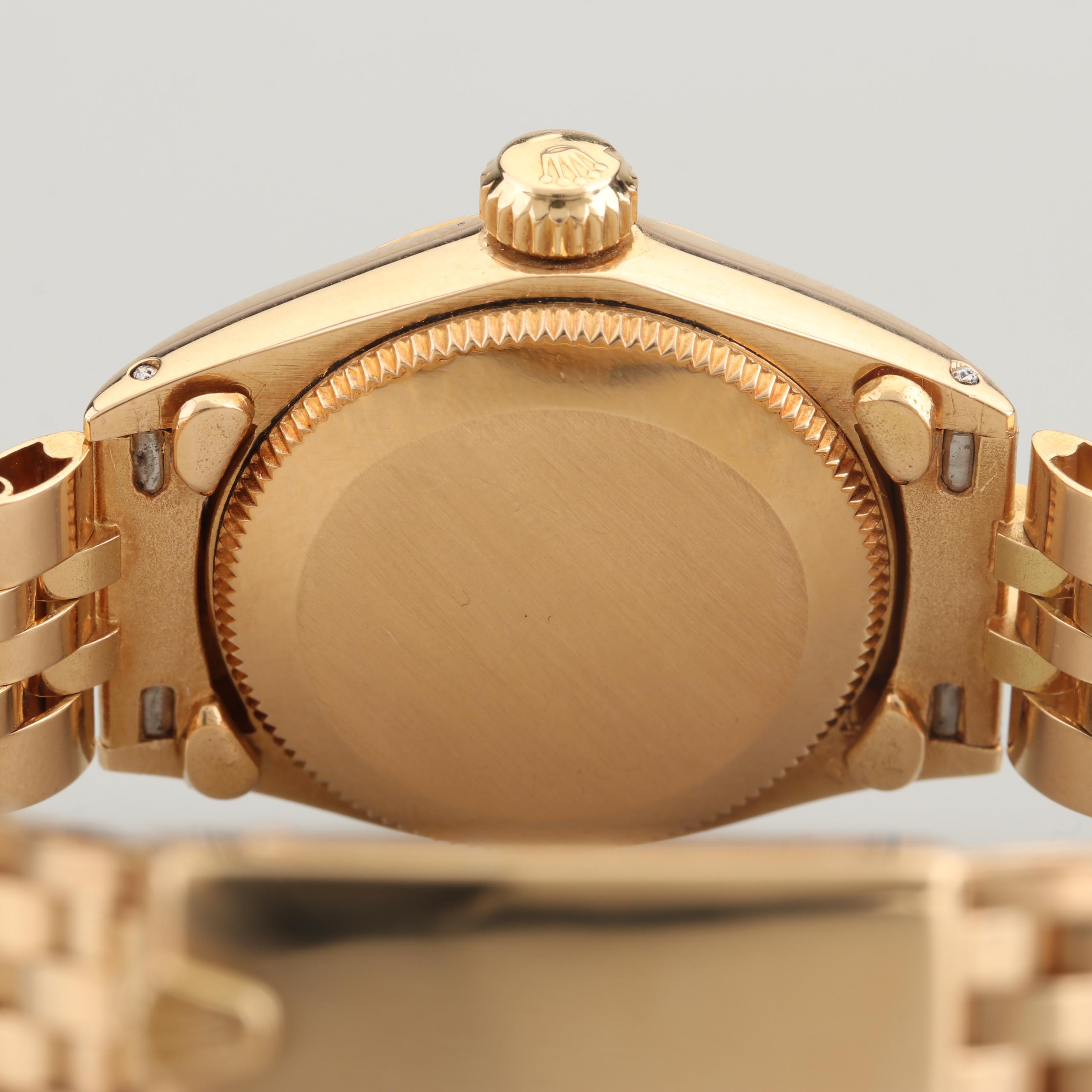 Rolex 18K Yellow Gold Oyster Perpetual Diamond Watch