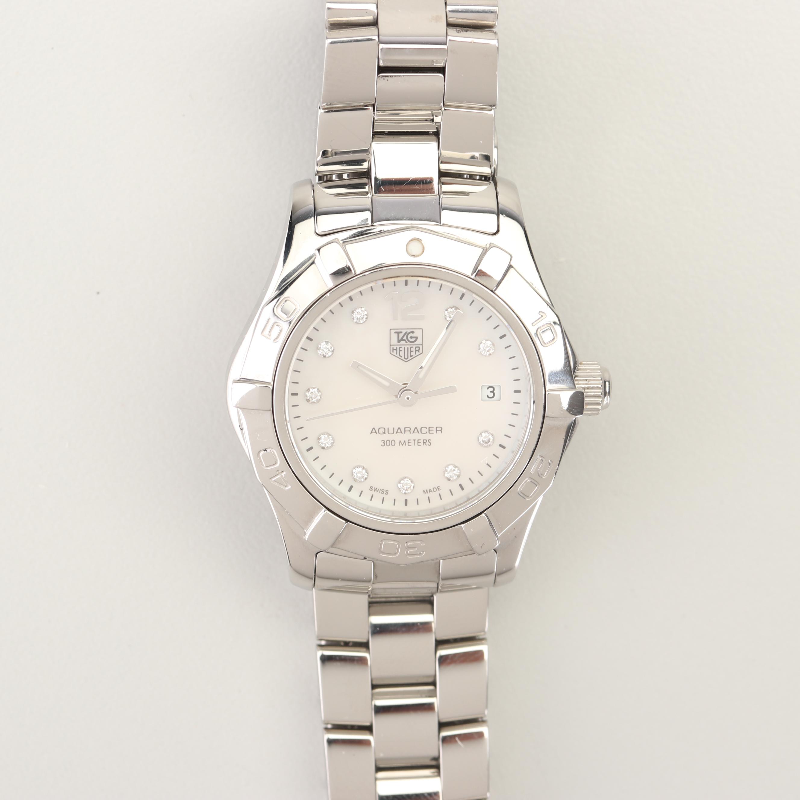 TAG Heuer Stainless Steel Watch with Diamond and Mother of Pearl Dial