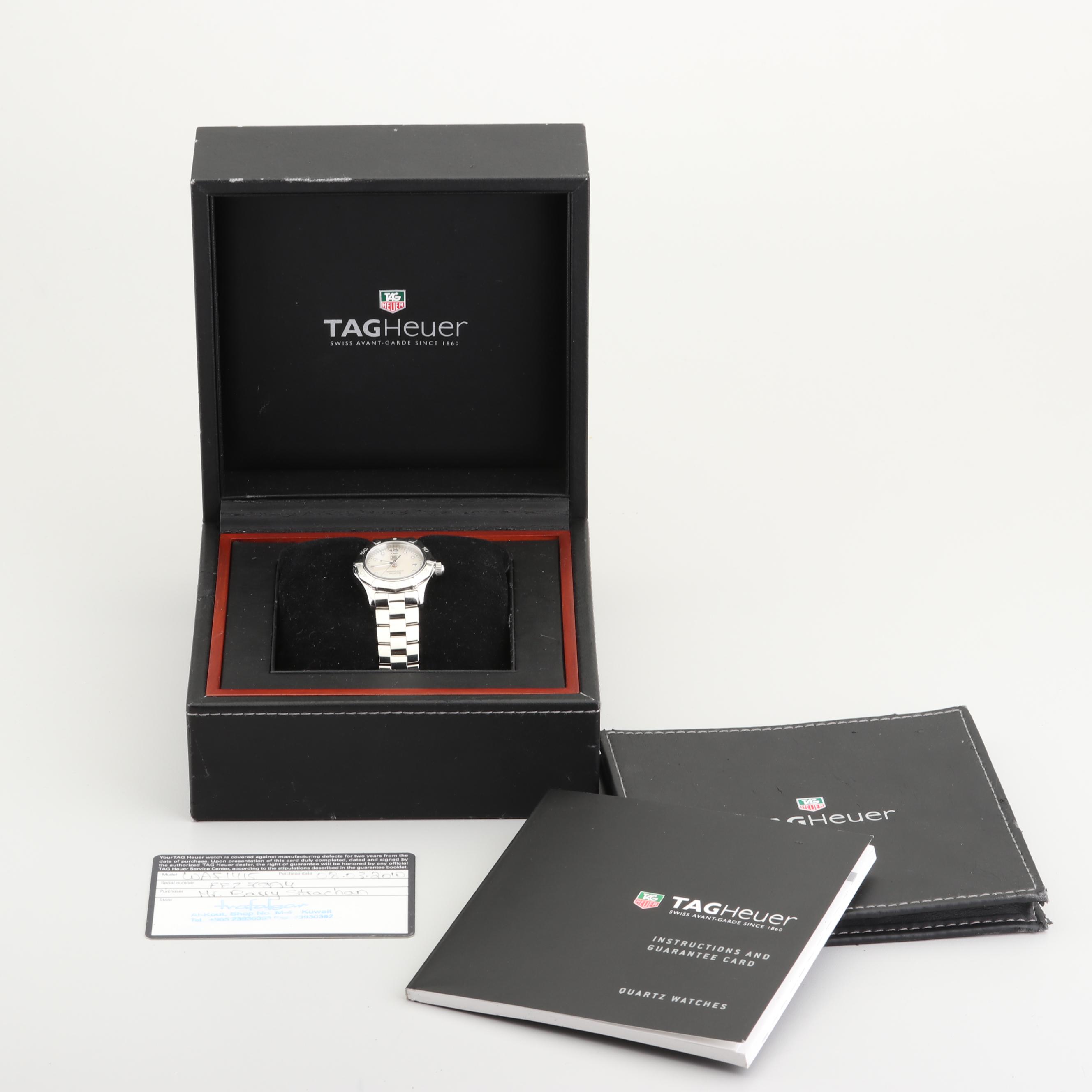 TAG Heuer Stainless Steel Watch with Diamond and Mother of Pearl Dial