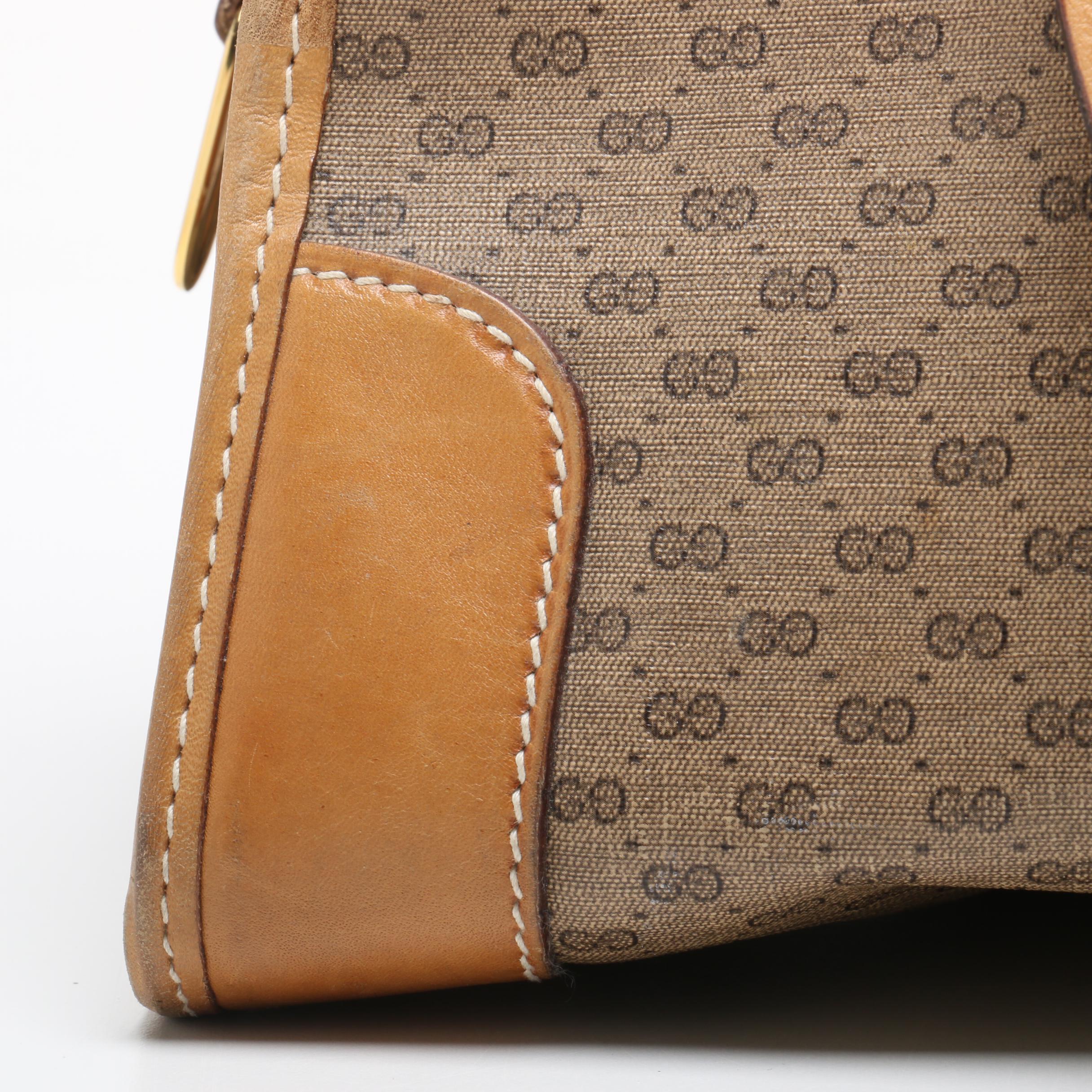 Gucci GG Supreme Canvas Satchel, 1980s Vintage