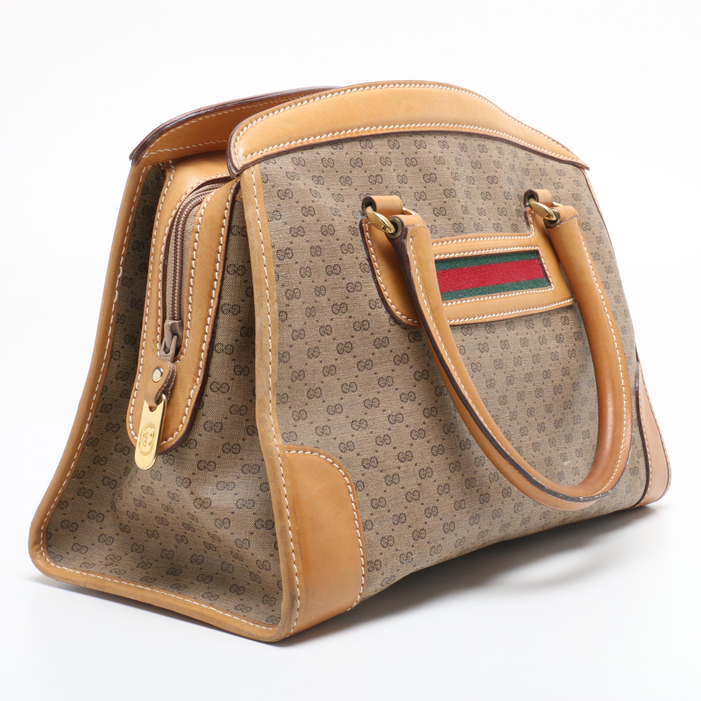 Gucci GG Supreme Canvas Satchel, 1980s Vintage