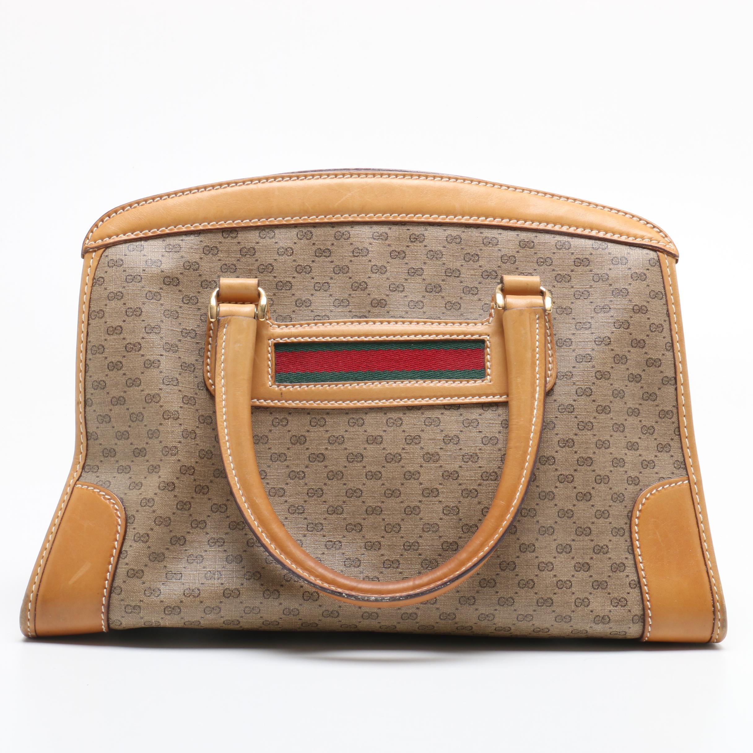 Gucci GG Supreme Canvas Satchel, 1980s Vintage