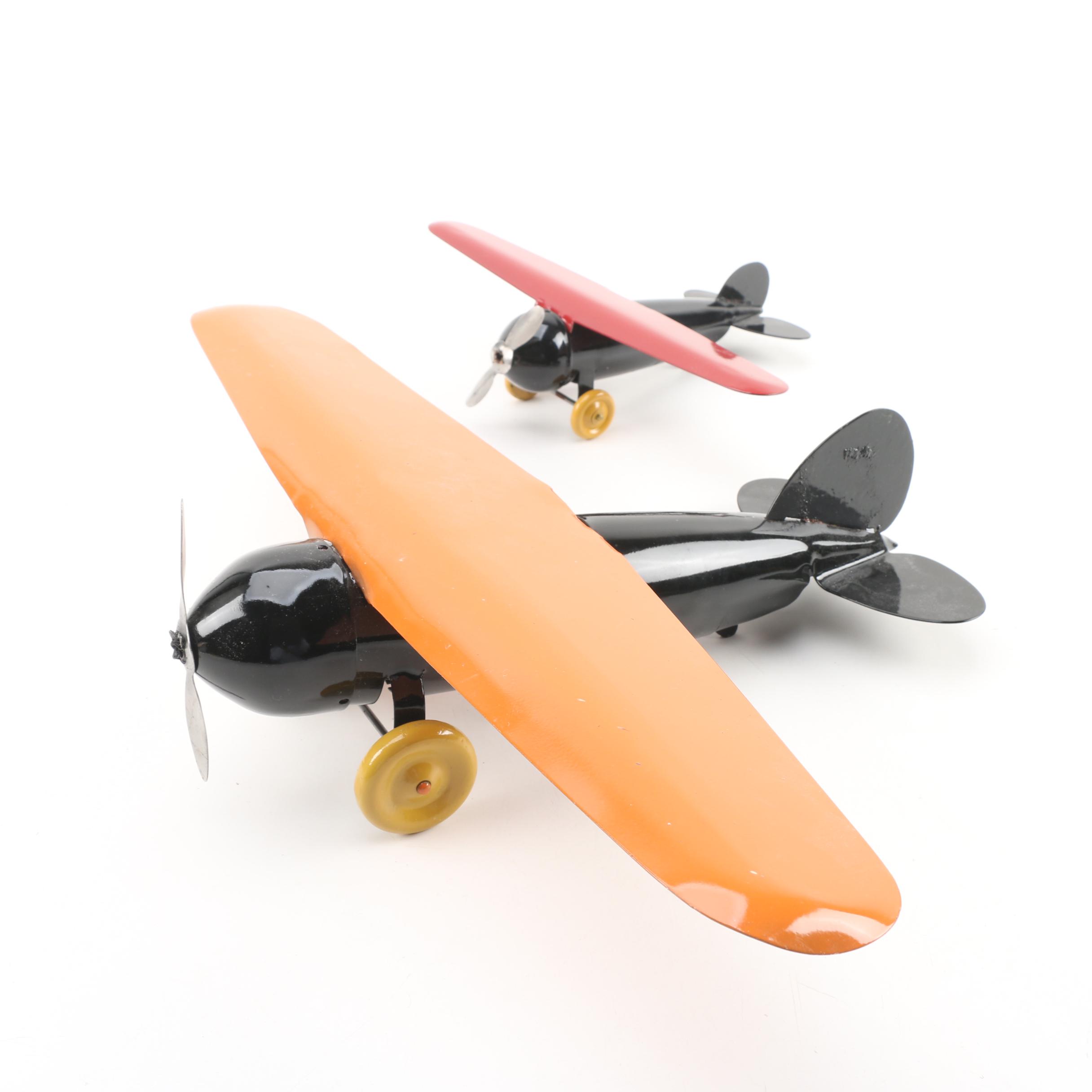 Two Toy Metal Airplanes, Vintage