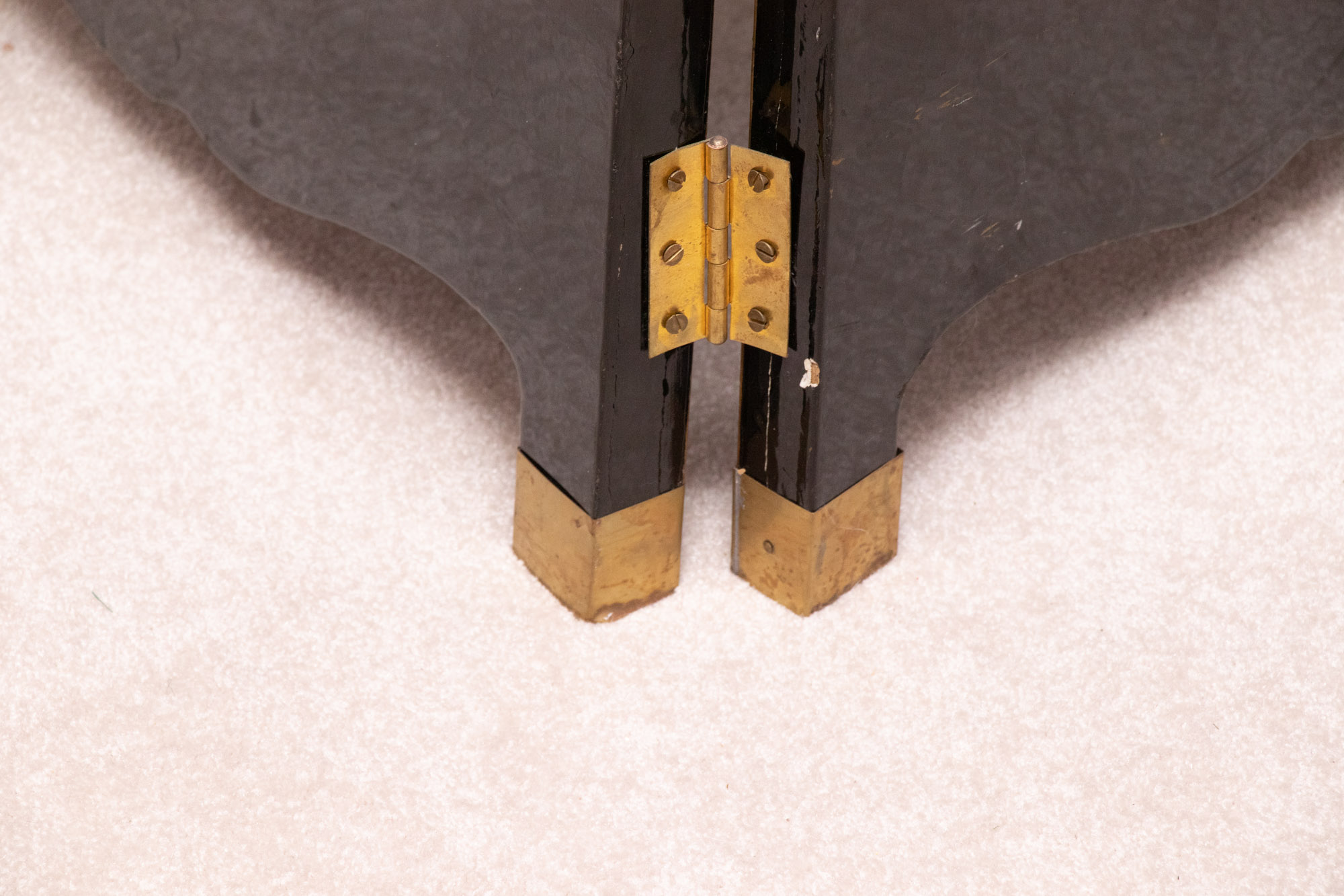 Chinese Black Lacquer Room Divider with Applied Mother of Pearl