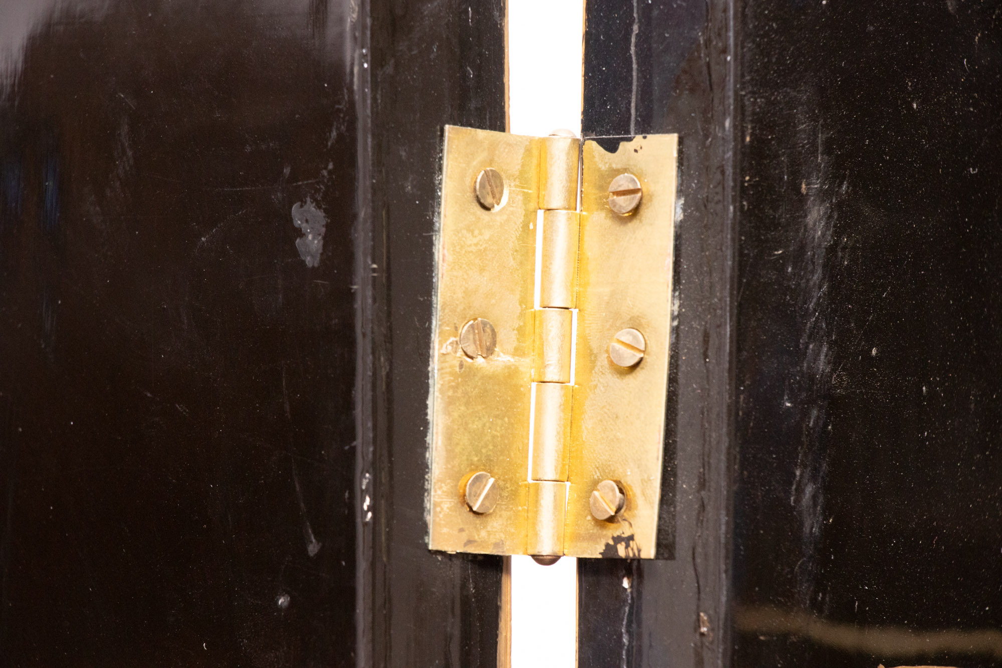 Chinese Black Lacquer Room Divider with Applied Mother of Pearl