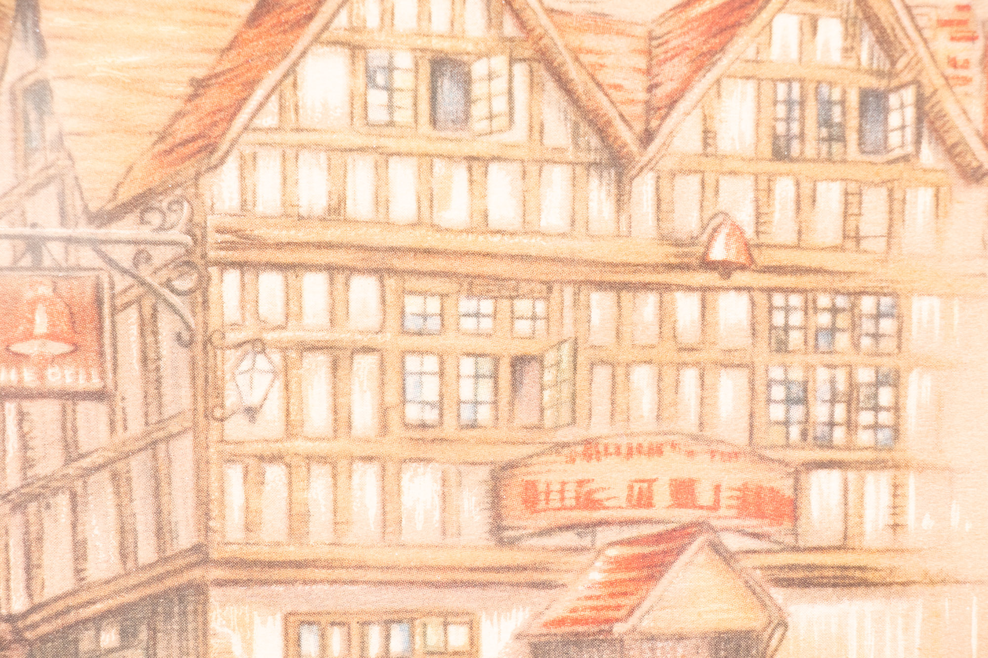 Clyde Gale Offset Lithograph "The Bell Inn Tewhisbury"