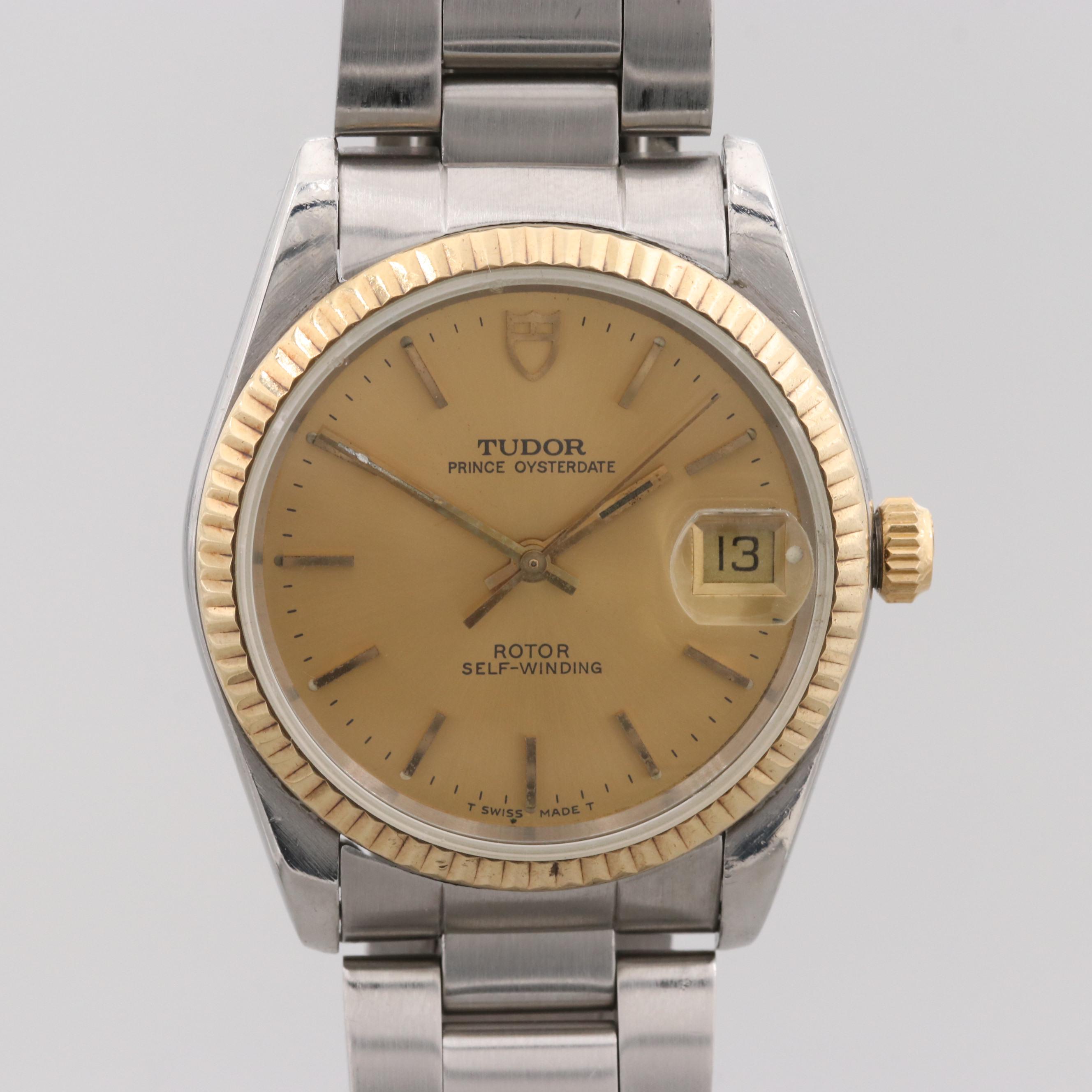 Vintage Tudor Prince Oyster Date Stainless Steel and 18K Yellow Gold Watch