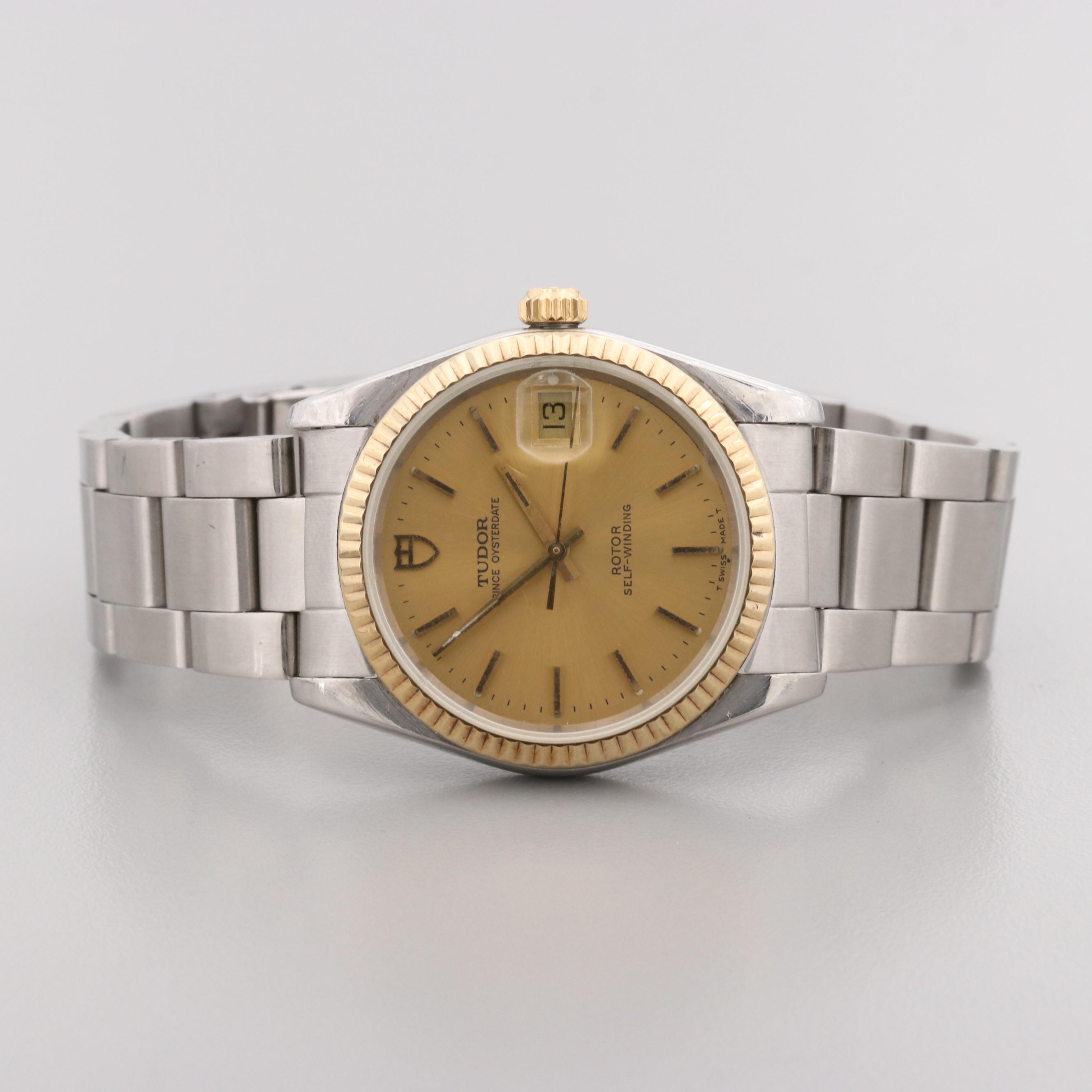 Vintage Tudor Prince Oyster Date Stainless Steel and 18K Yellow Gold Watch