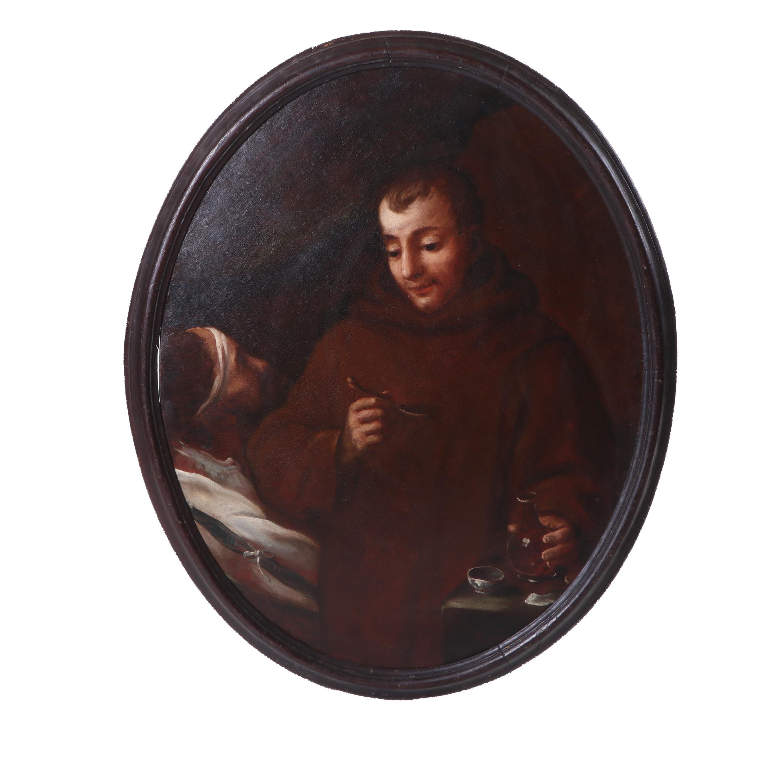 Oil Painting of 17th Century Franciscan Monk