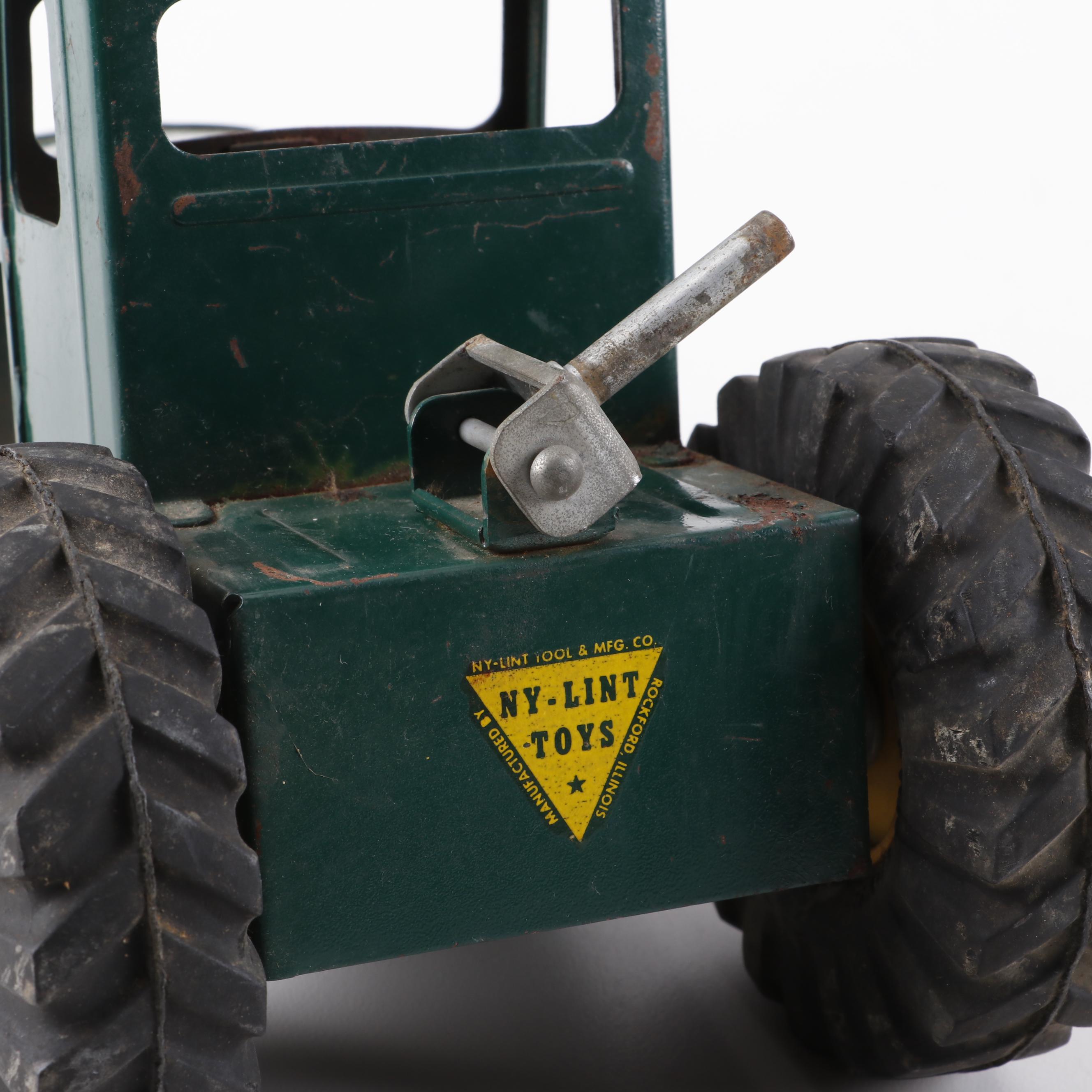 Vintage NYLint Toys Pressed Steel "Tournahauler" Flatbed Trailer Truck