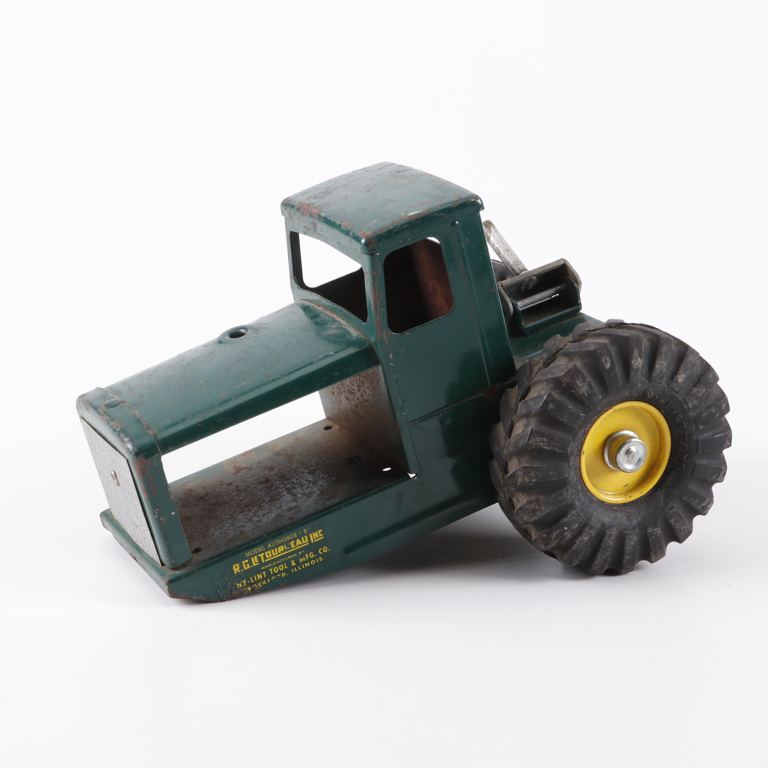 Vintage NYLint Toys Pressed Steel "Tournahauler" Flatbed Trailer Truck