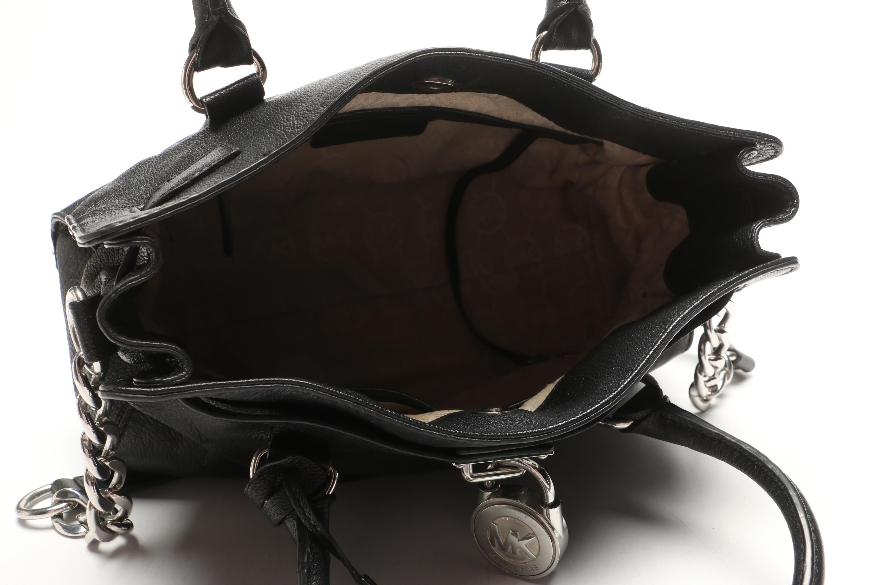 MICHAEL Michael Kors Black Leather Tote and Tory Burch Flats