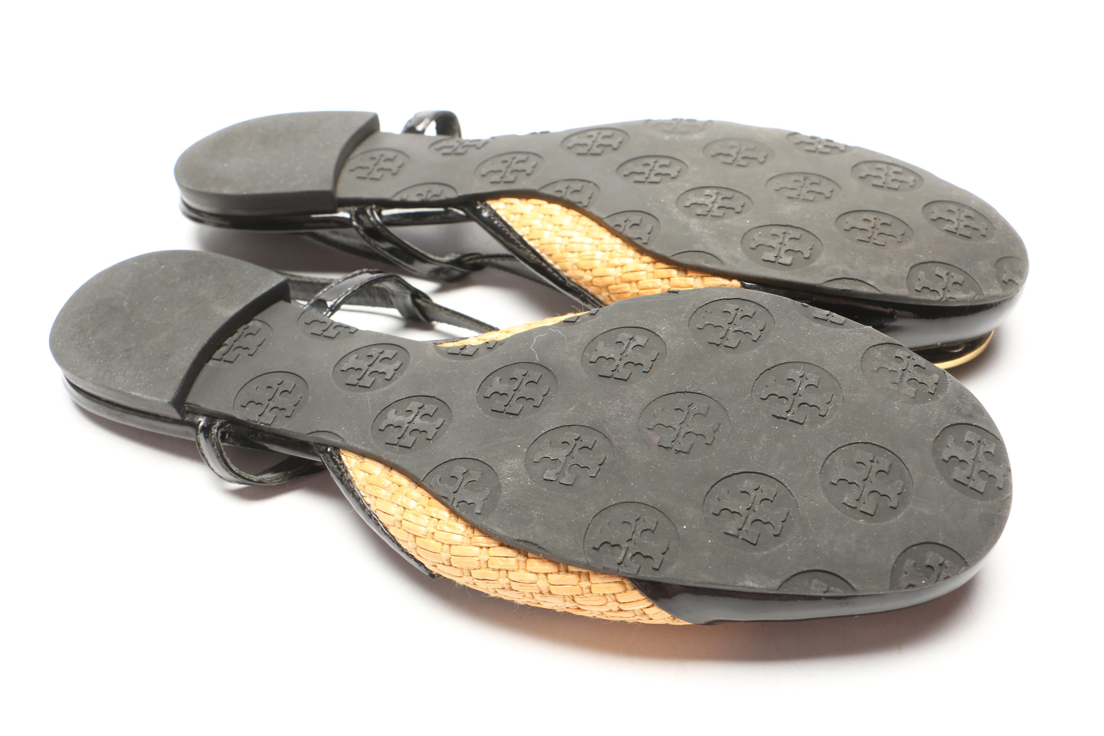 MICHAEL Michael Kors Black Leather Tote and Tory Burch Flats