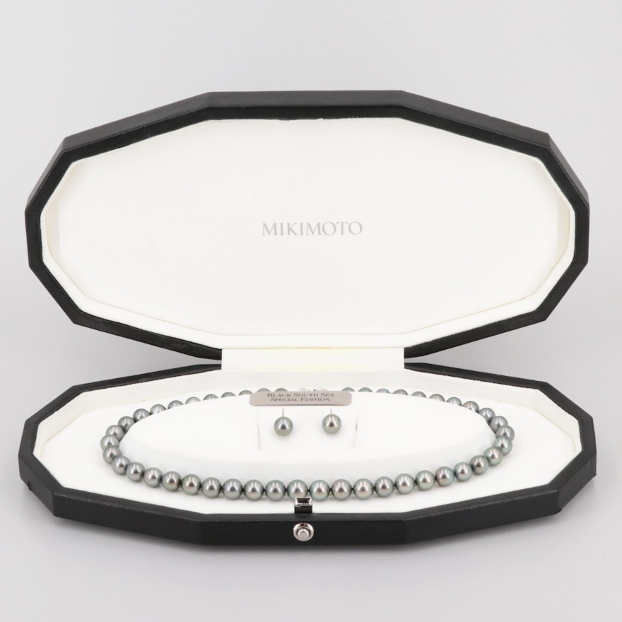 Mikimoto 18K Cultured Pearl and Diamond Ginza "Black South Sea Special Edition"