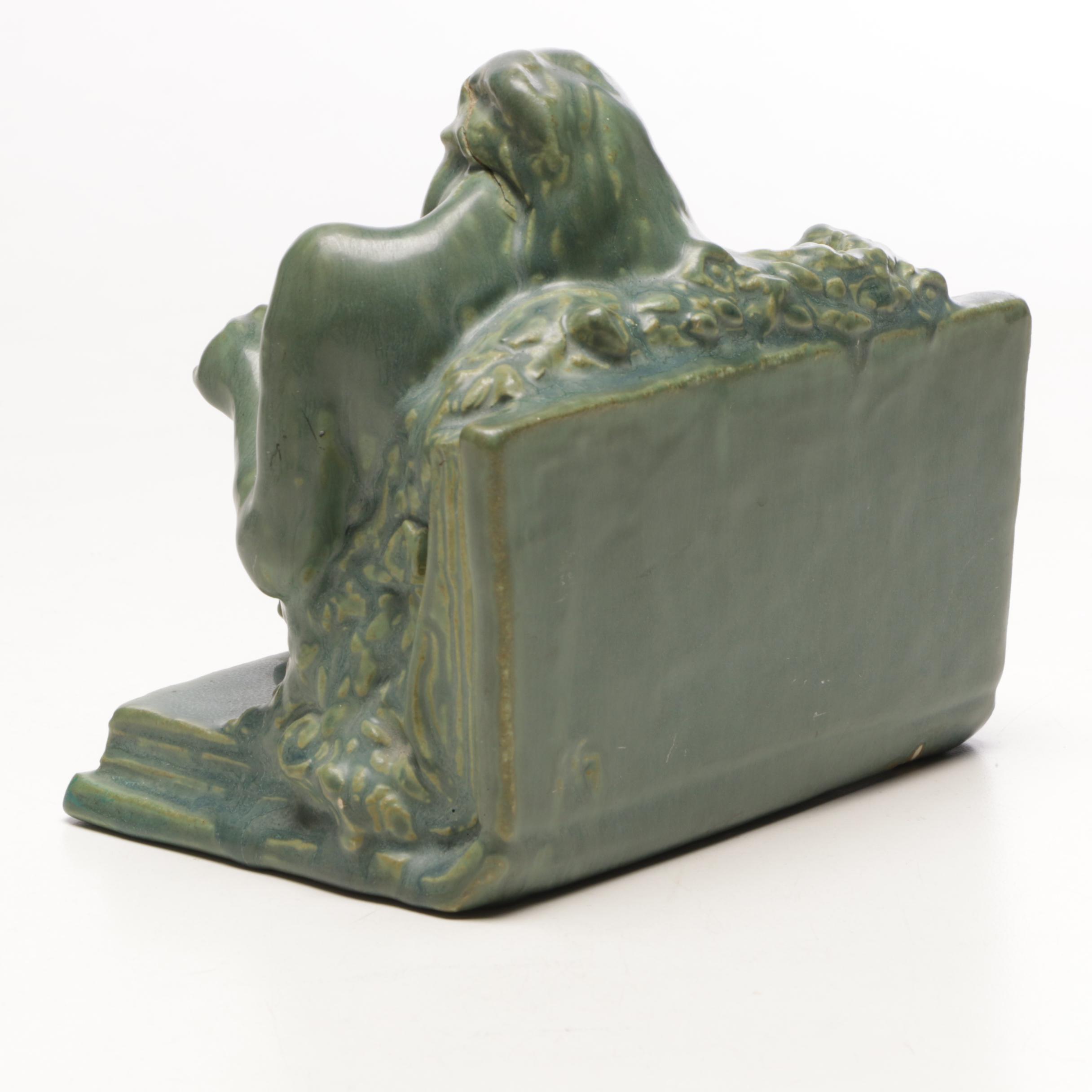 Rookwood Pottery Reclining Nude Bookend, 1915