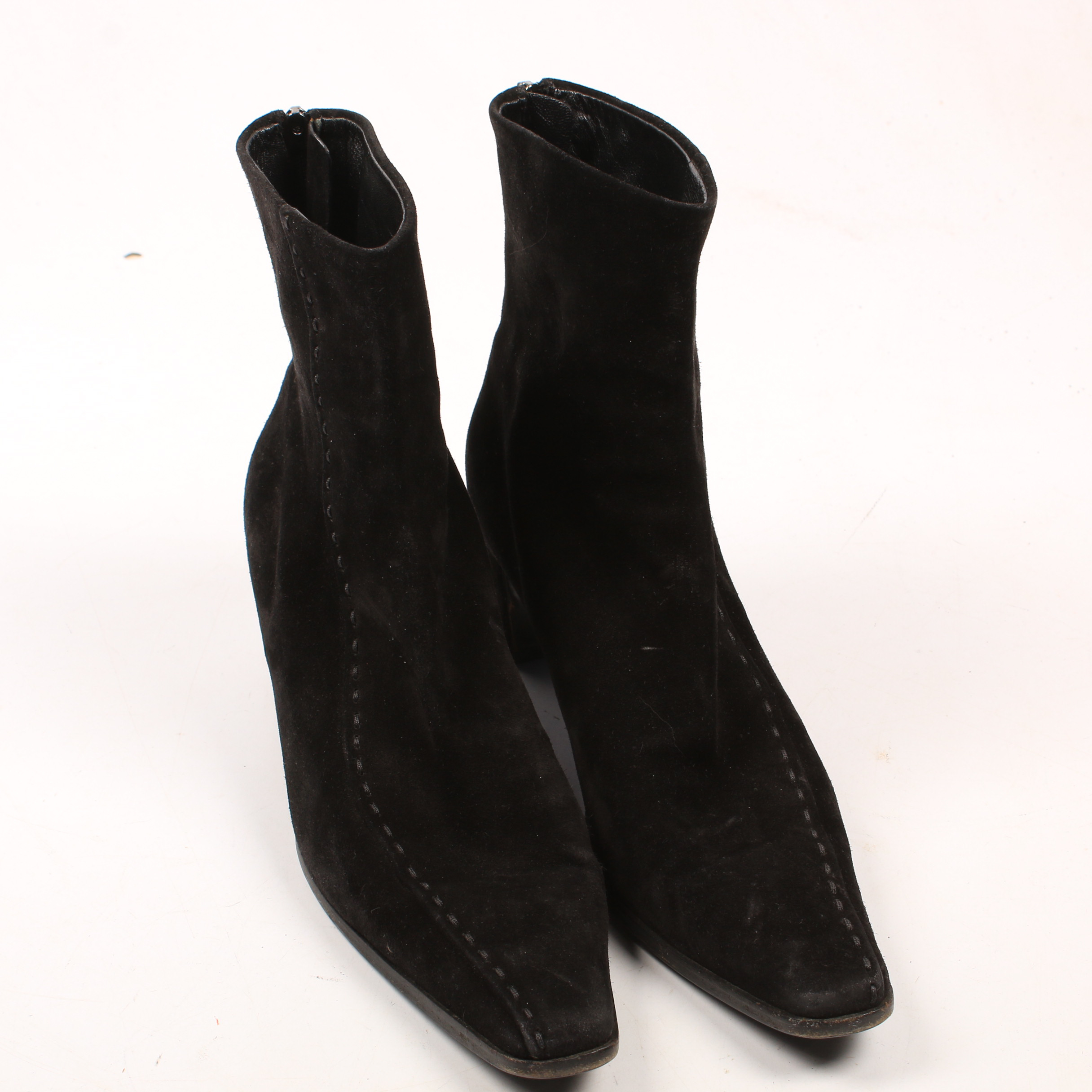 Prada Black Suede Booties