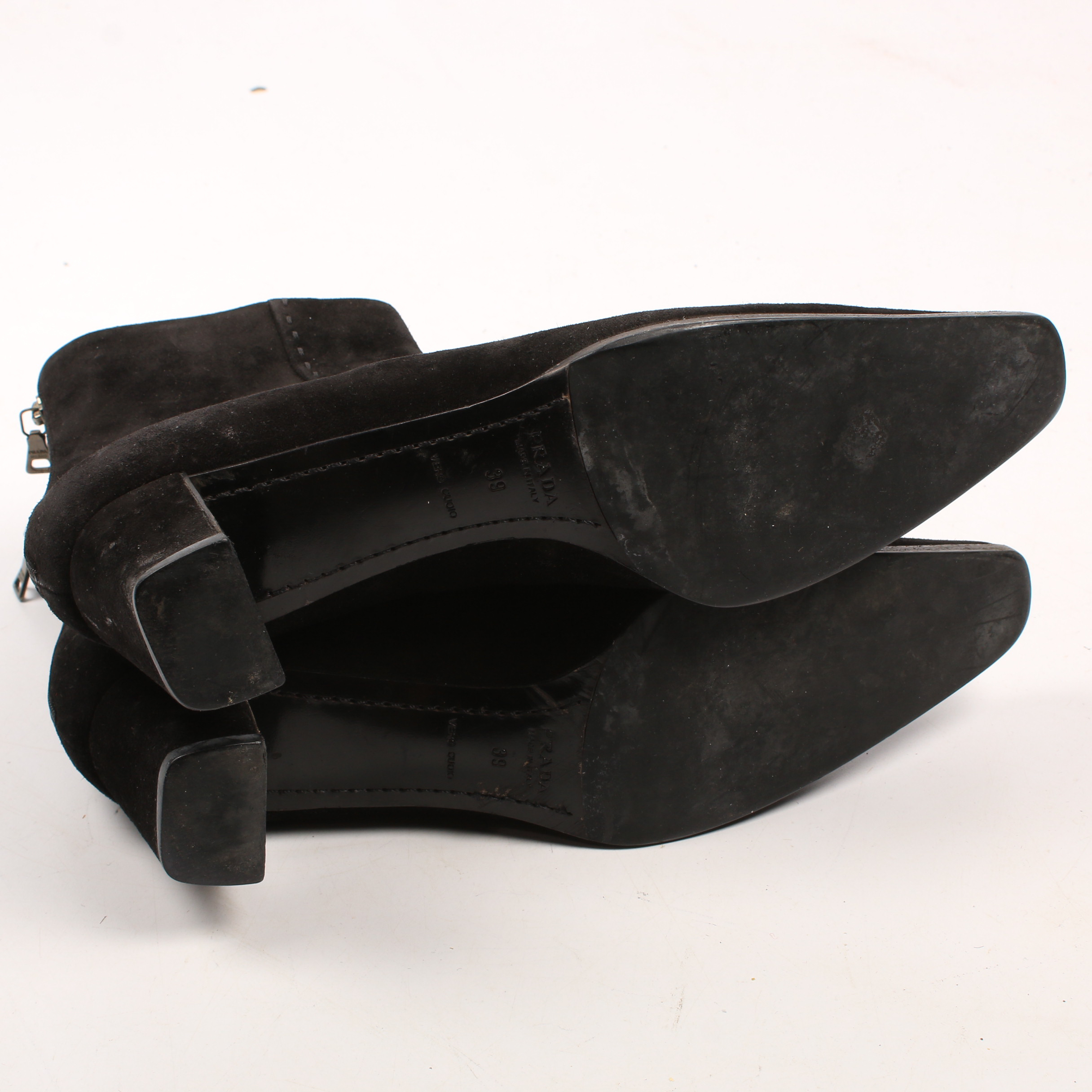 Prada Black Suede Booties