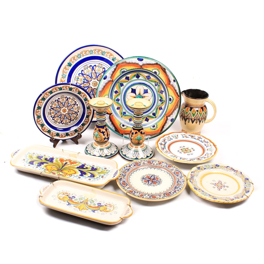 Italian and Deruta Art Pottery Collection