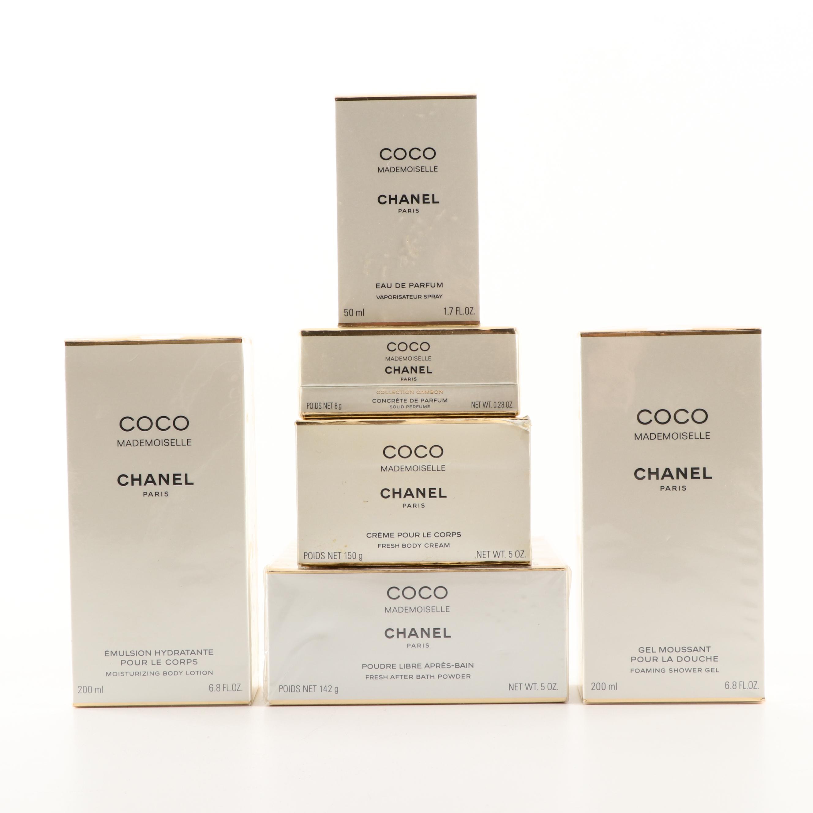 Chanel Coco Mademoiselle Lotion, Shower Gel, Cream, Perfume, Powder and Spray
