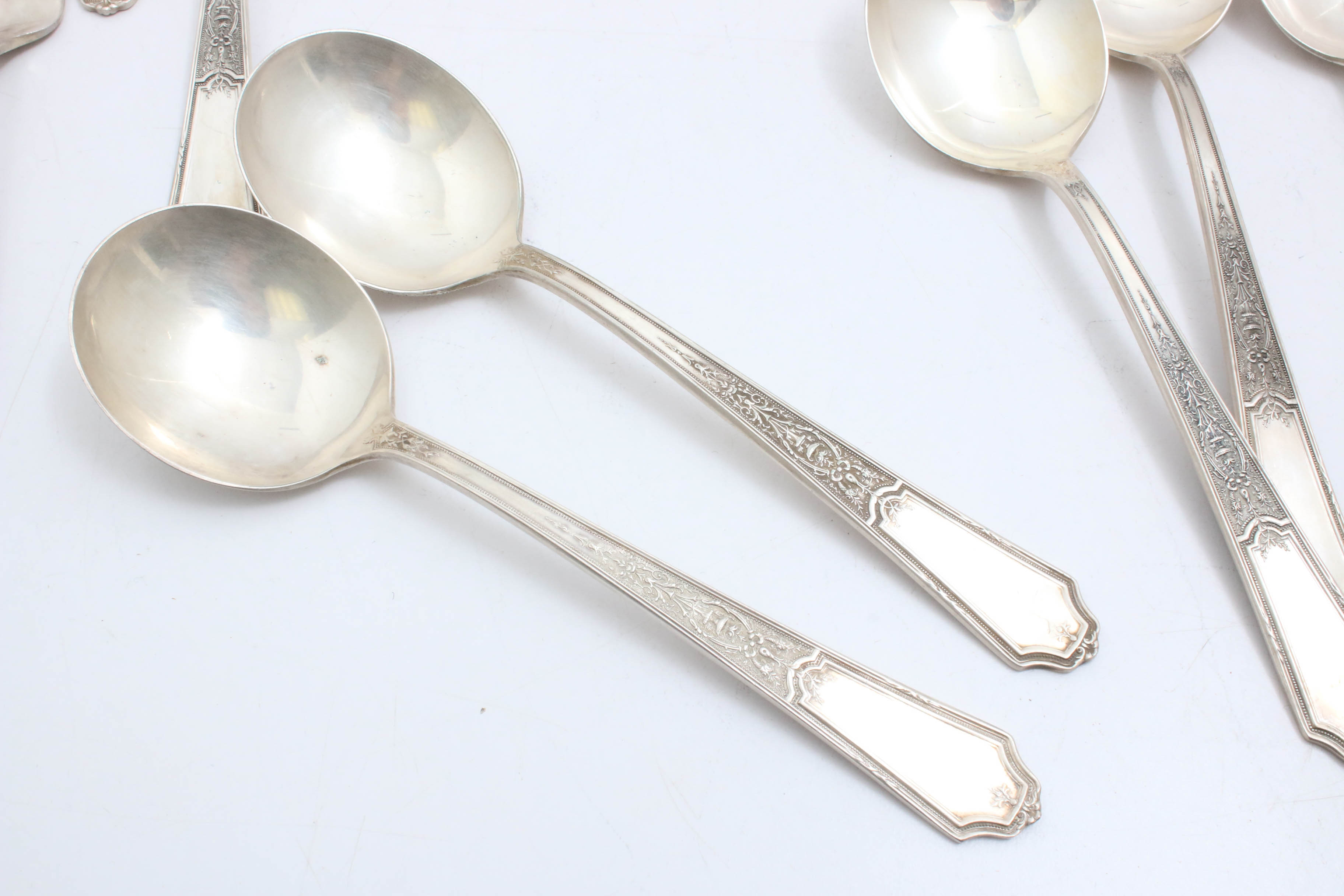 Vintage Rogers Bros. Silver Plated "Ancestral" Flatware Set