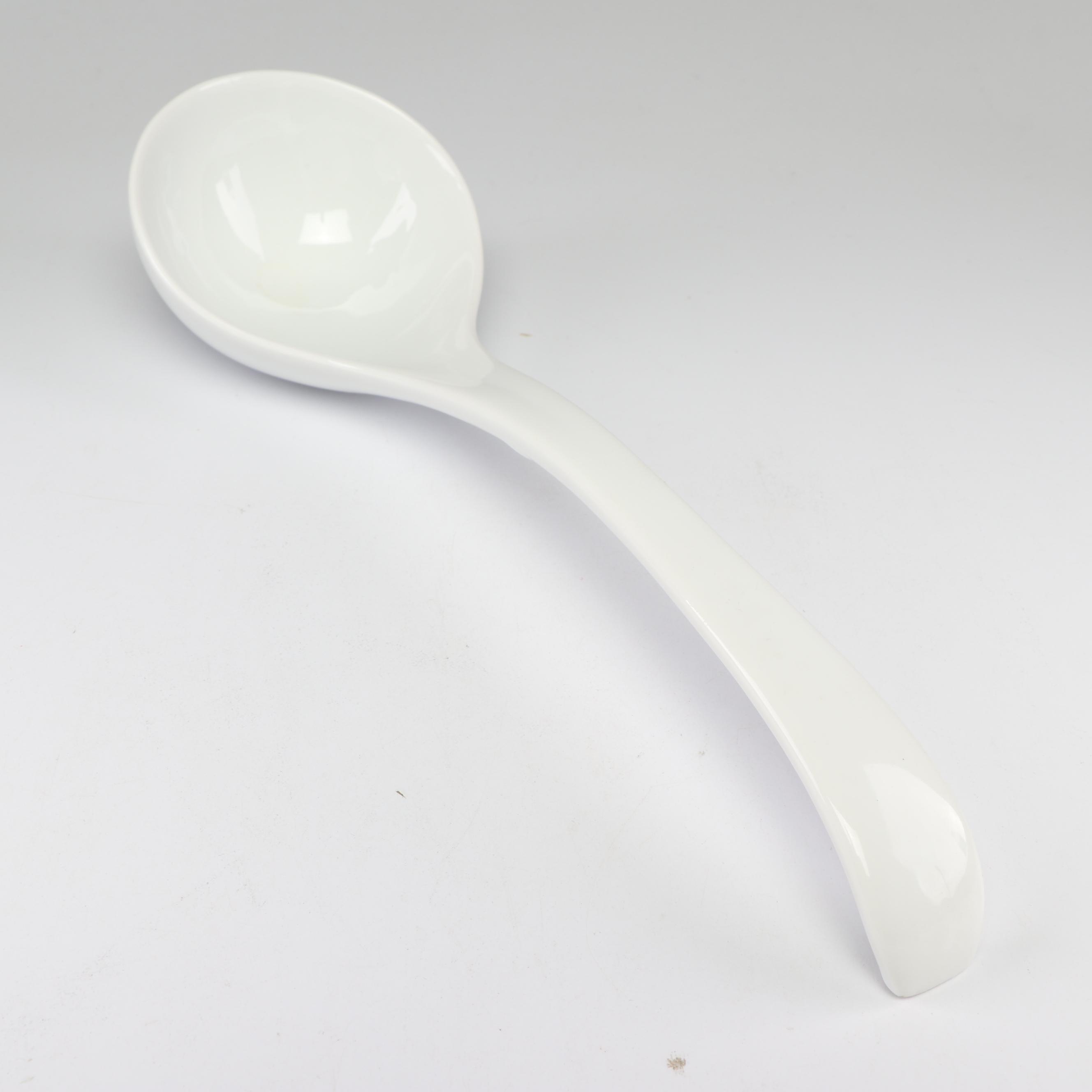 Rosenthal "Asymmetria" White Porcelain Soup Tureen with Ladle, Late 20th Century