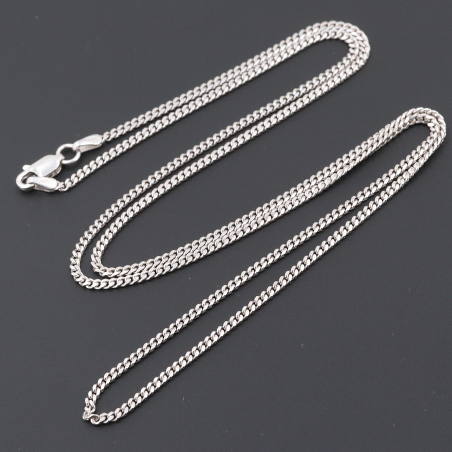 Sterling Silver Curb Chain Necklace