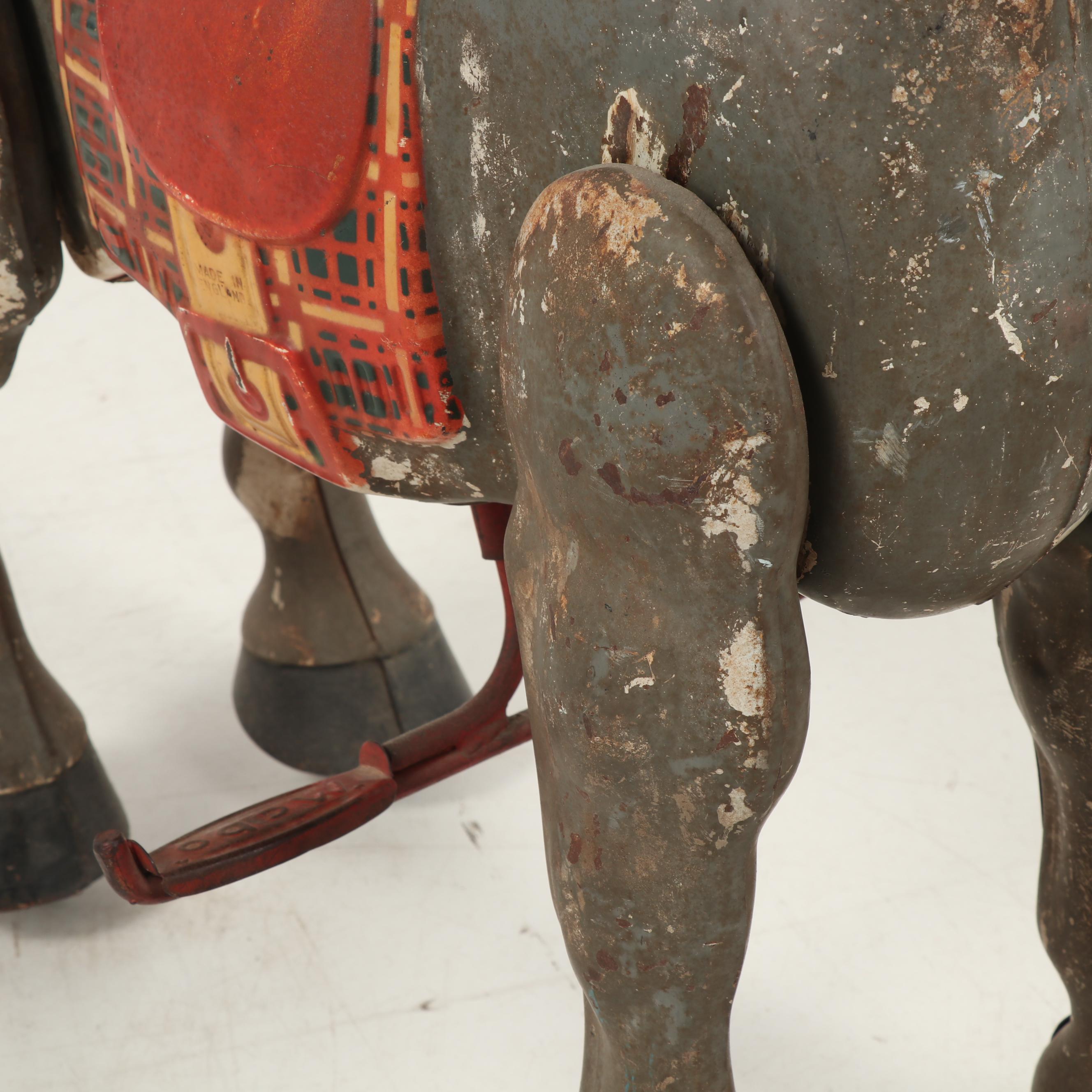 Vintage Mobo Tin Bronco Ride-on Pedal Horse, Circa 1940's