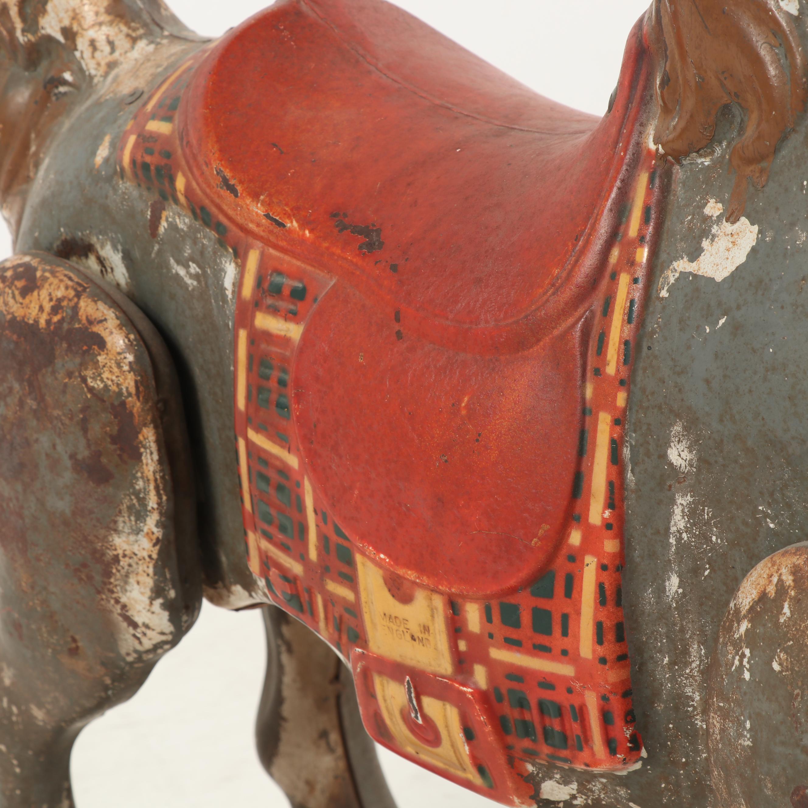 Vintage Mobo Tin Bronco Ride-on Pedal Horse, Circa 1940's