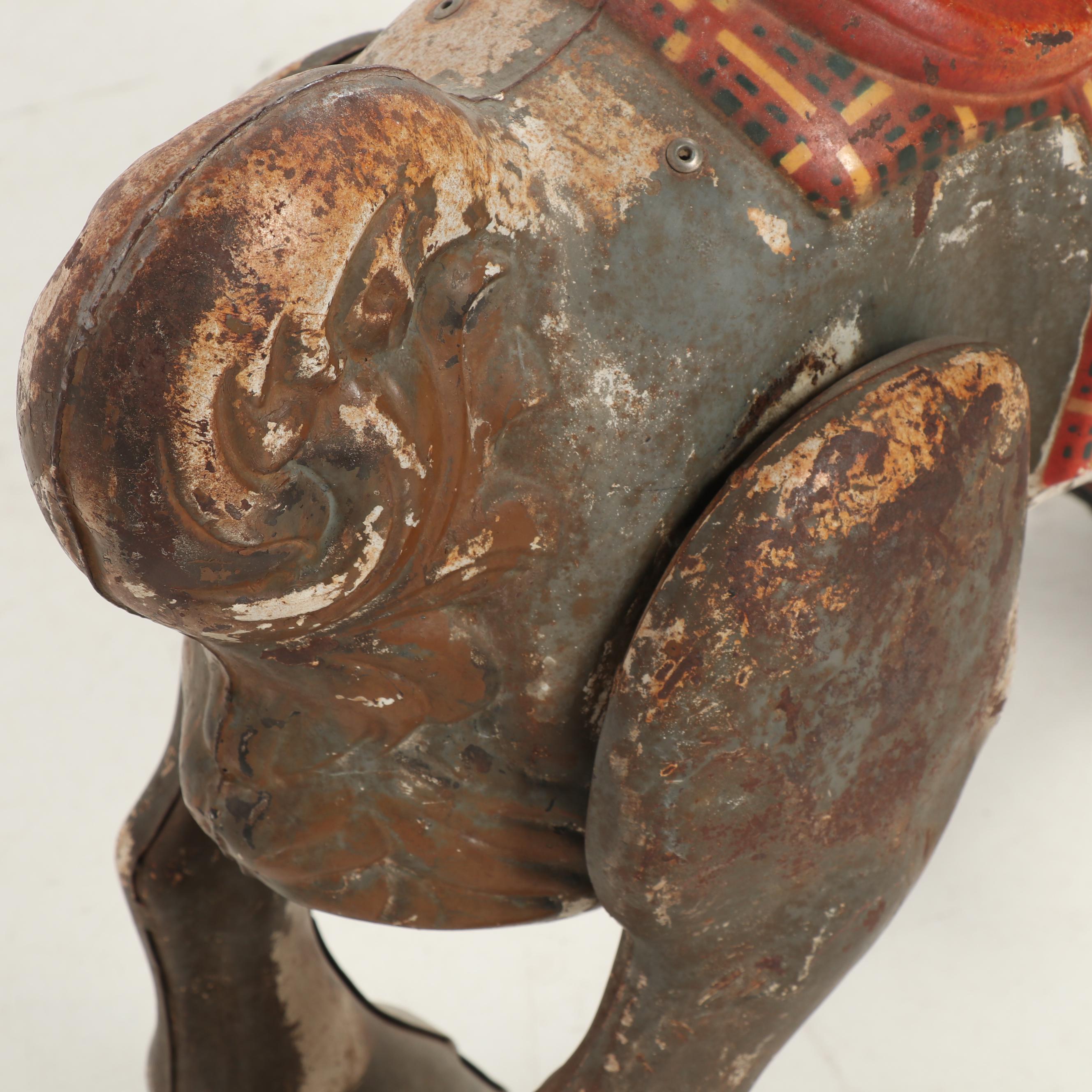 Vintage Mobo Tin Bronco Ride-on Pedal Horse, Circa 1940's