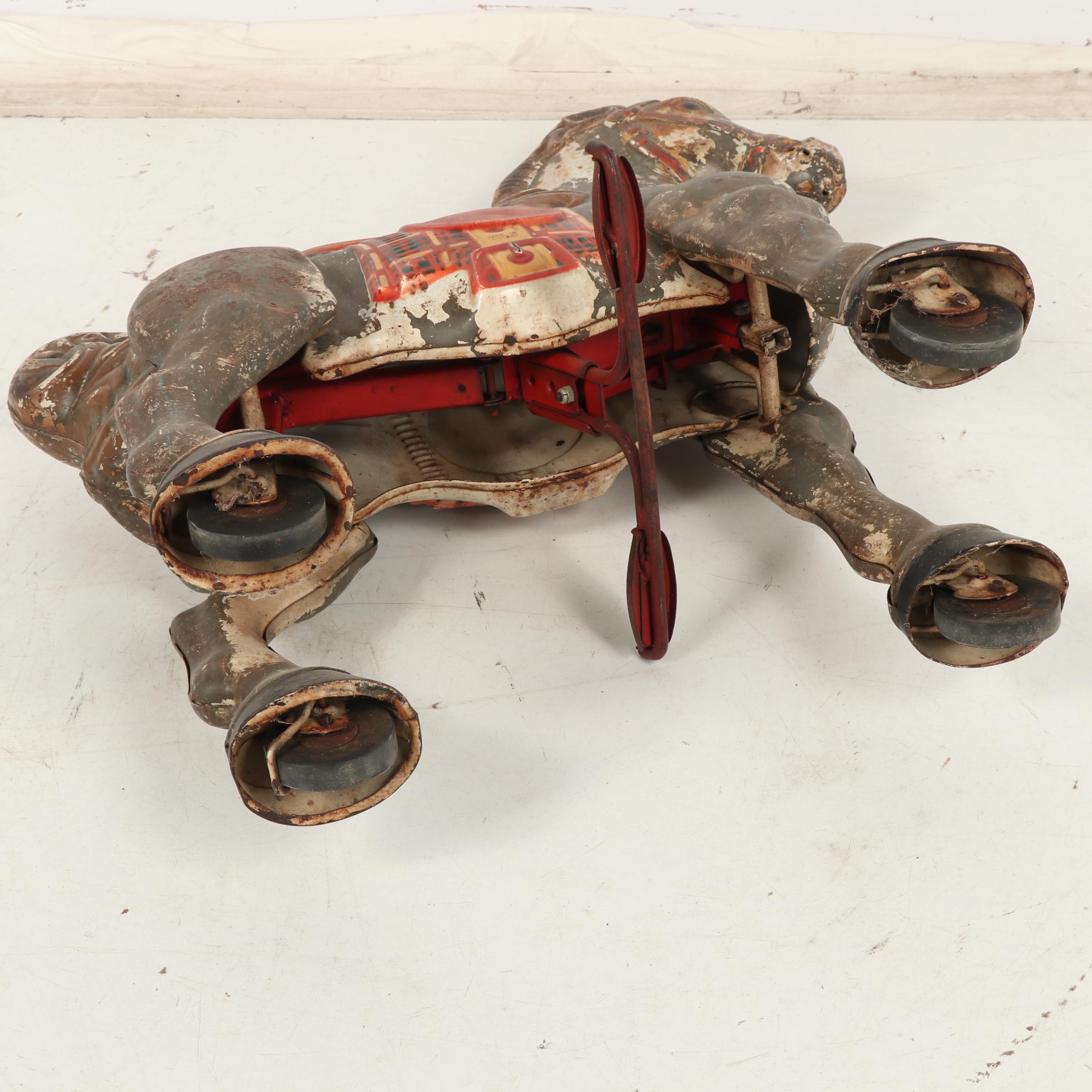 Vintage Mobo Tin Bronco Ride-on Pedal Horse, Circa 1940's
