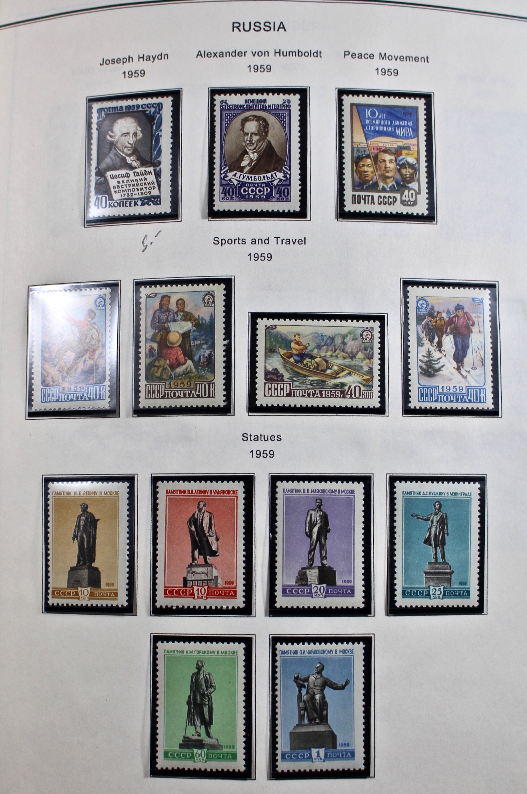 Russian Stamp Collection in an "International Postage Stamp Album"