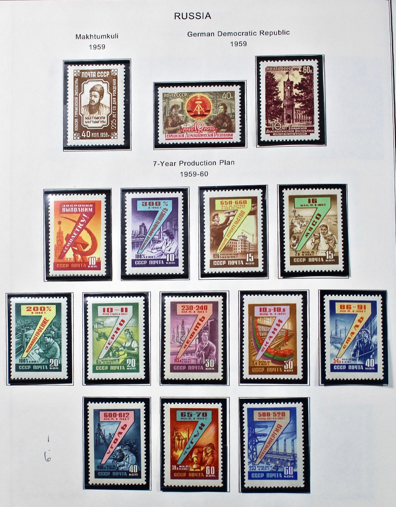 Russian Stamp Collection in an "International Postage Stamp Album"