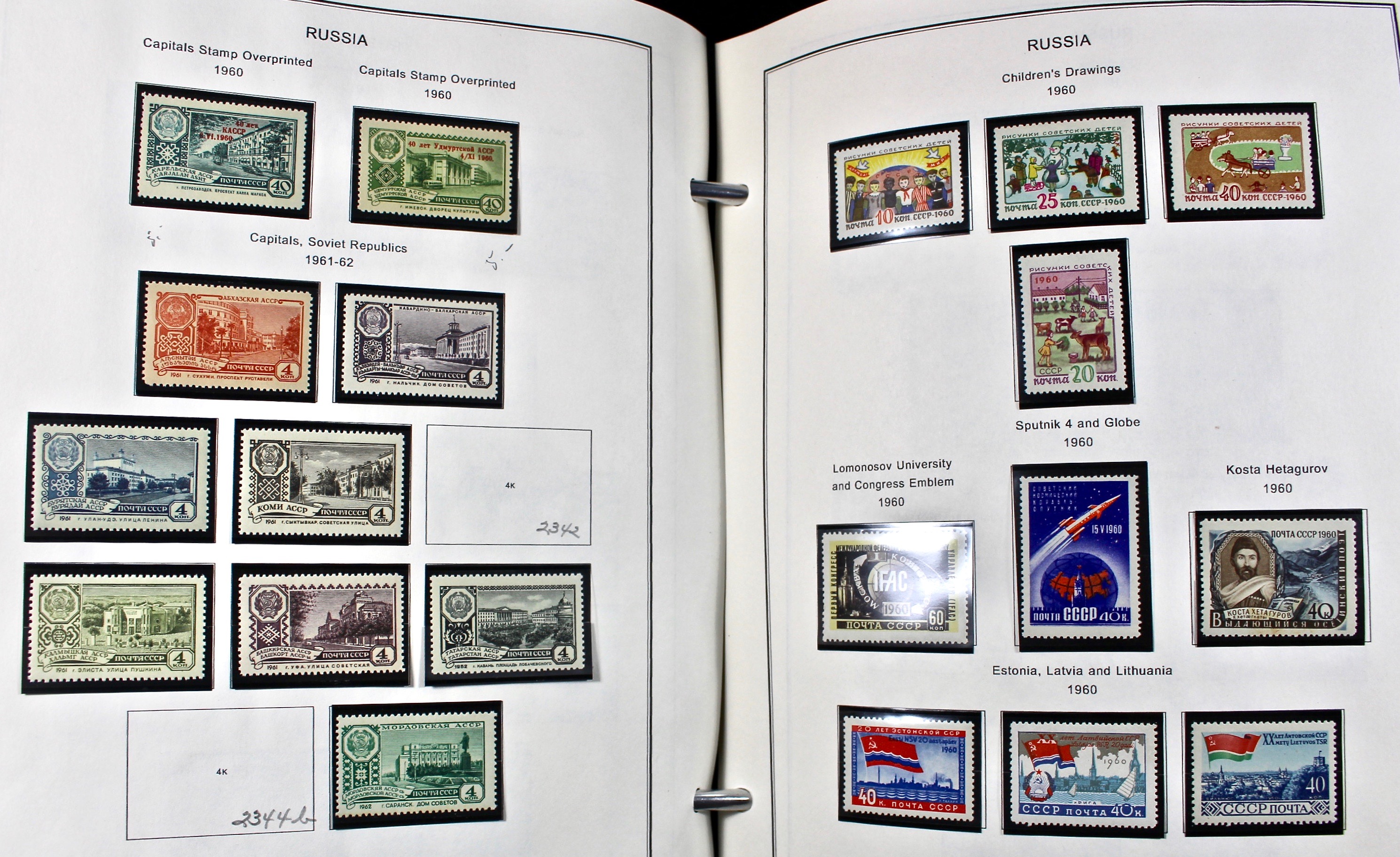 Russian Stamp Collection in an "International Postage Stamp Album"