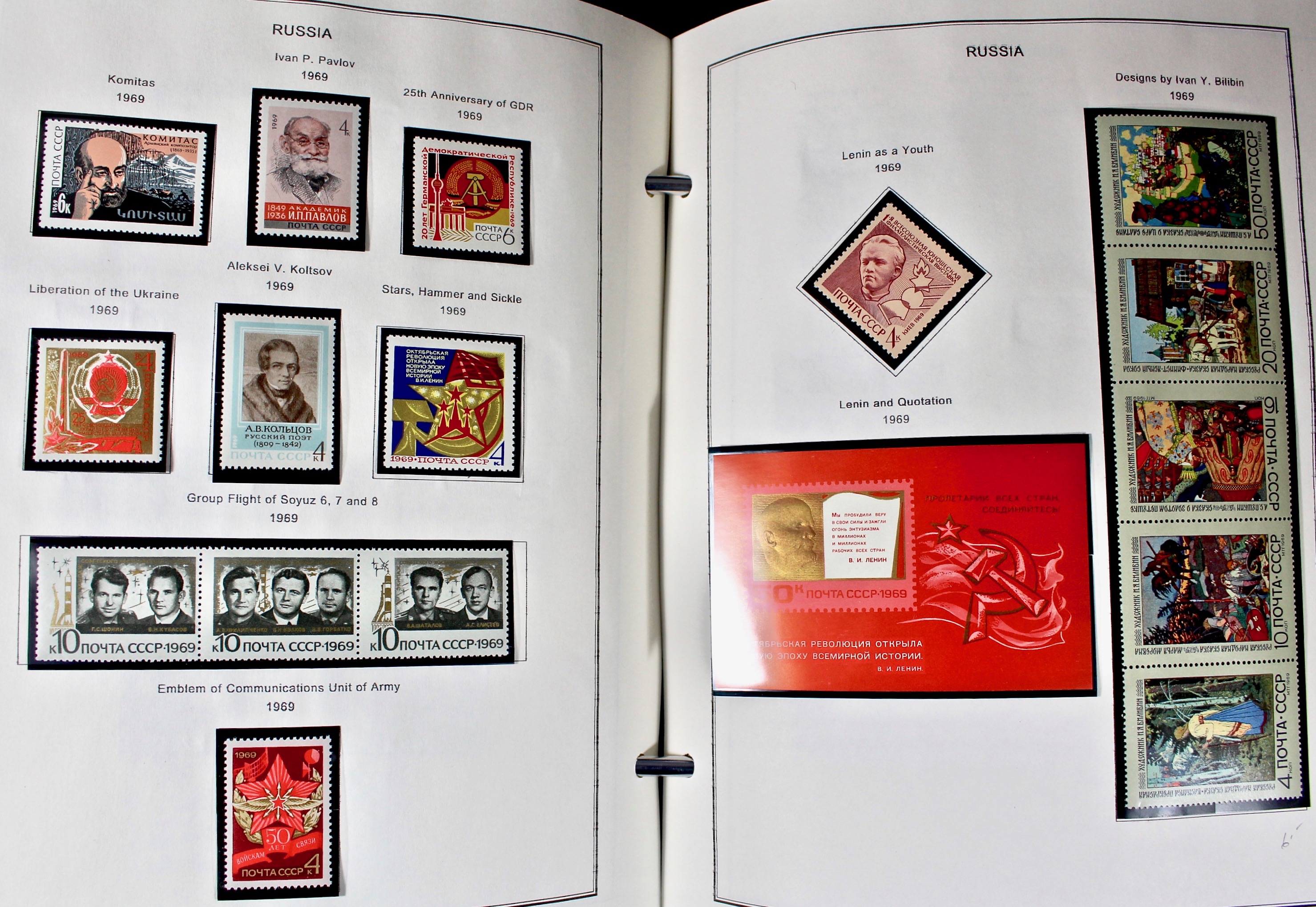 Russian Stamp Collection in an "International Postage Stamp Album"