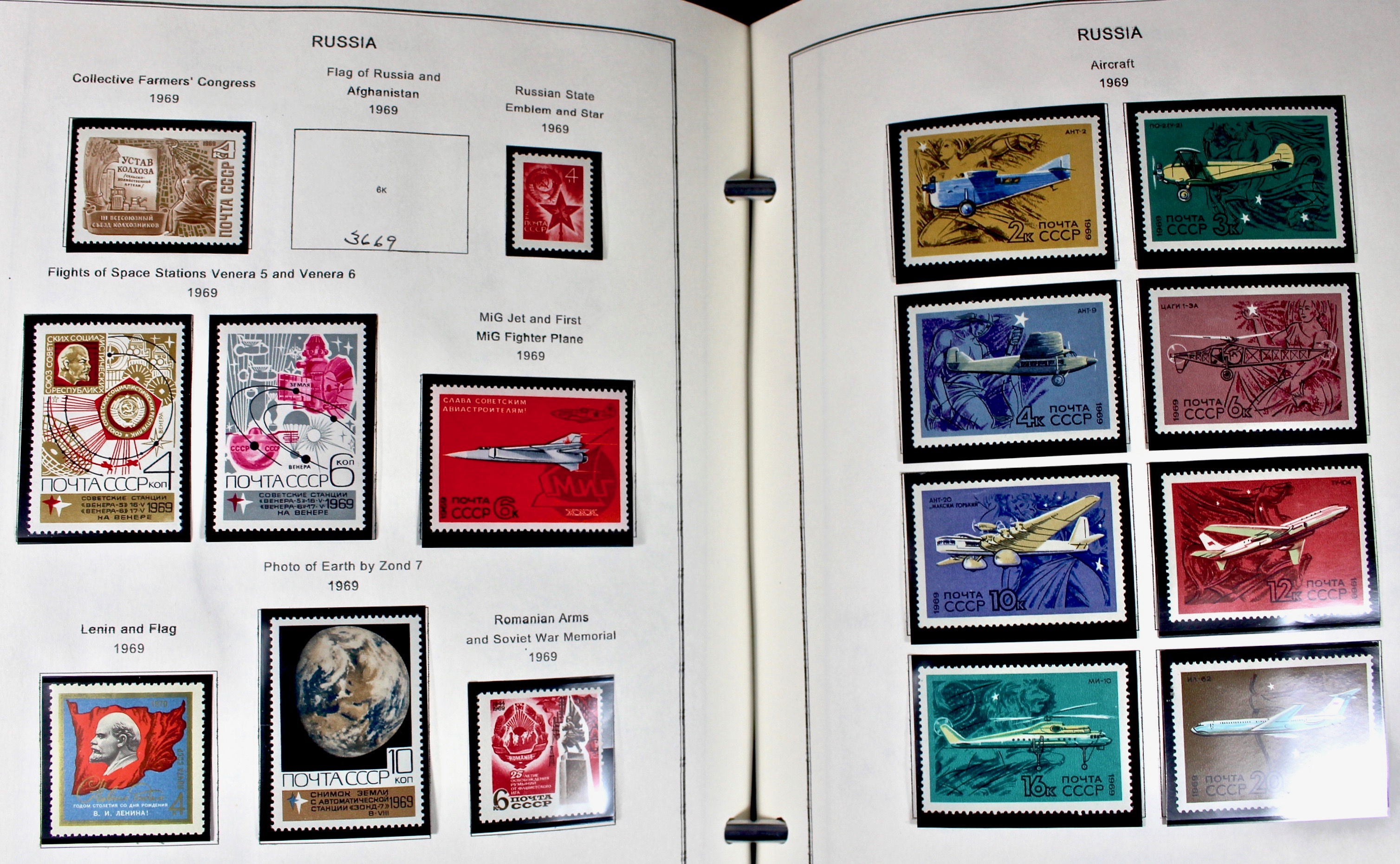Russian Stamp Collection in an "International Postage Stamp Album"