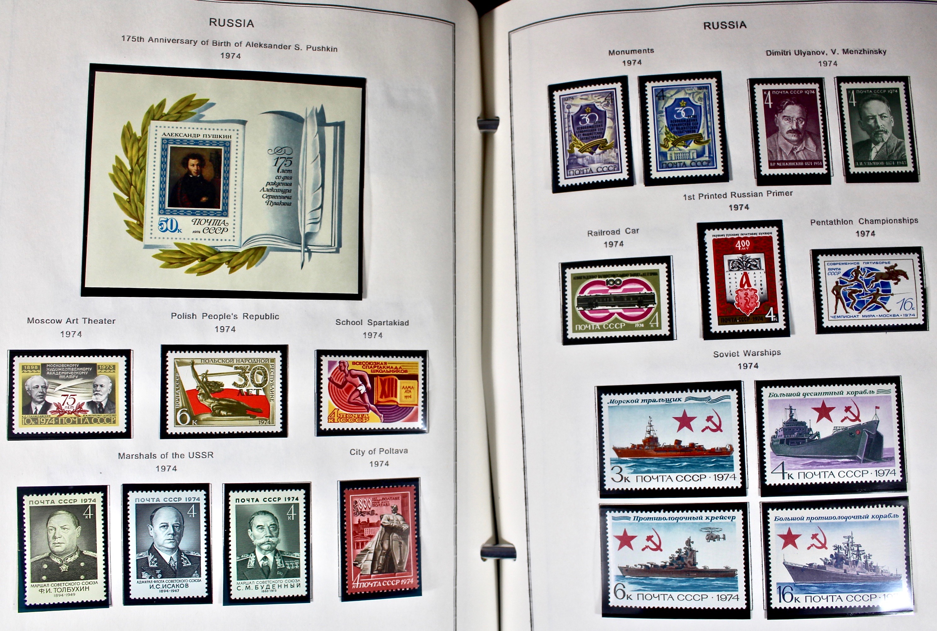 Russian Stamp Collection in an "International Postage Stamp Album"
