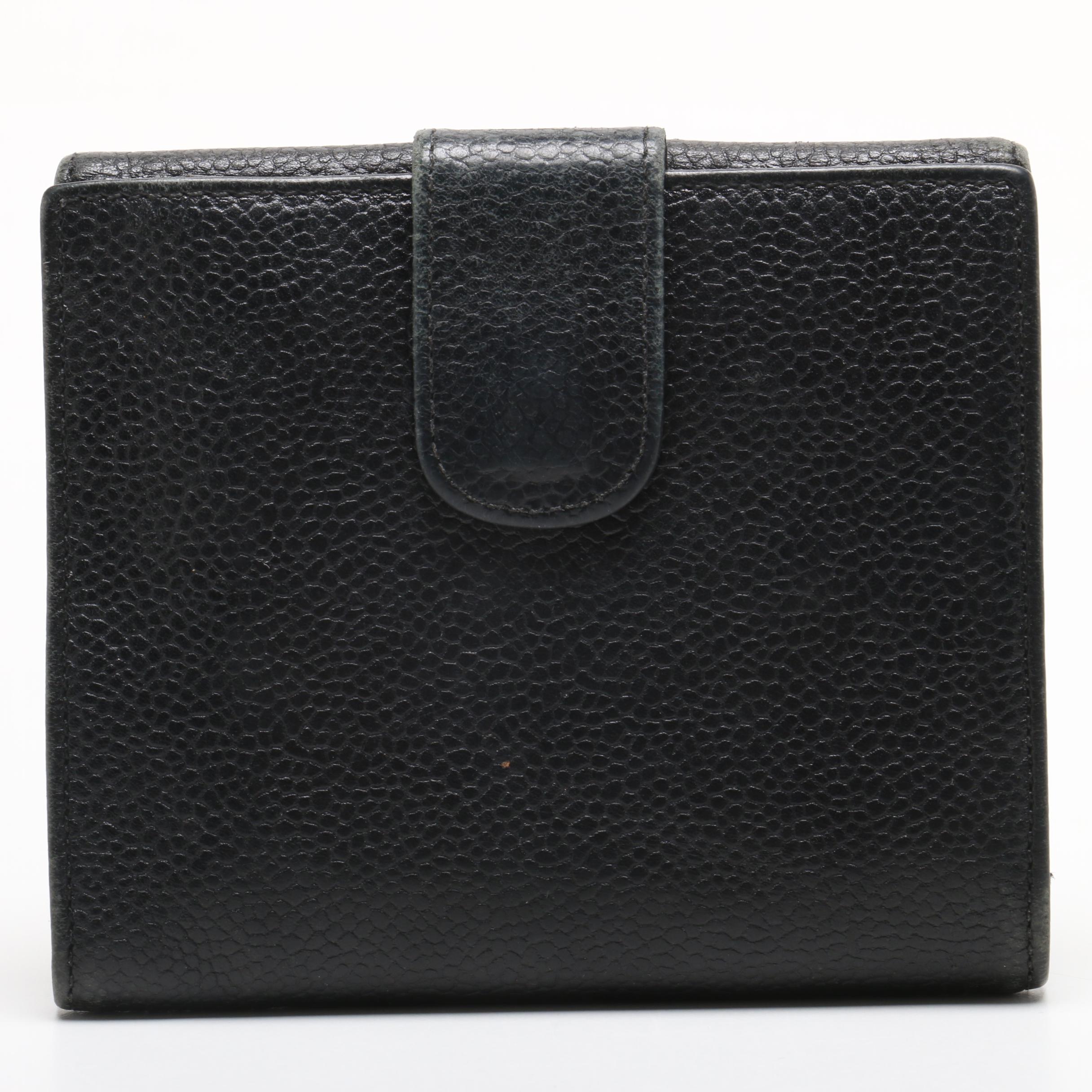 Chanel Black Caviar Leather Bifold Wallet