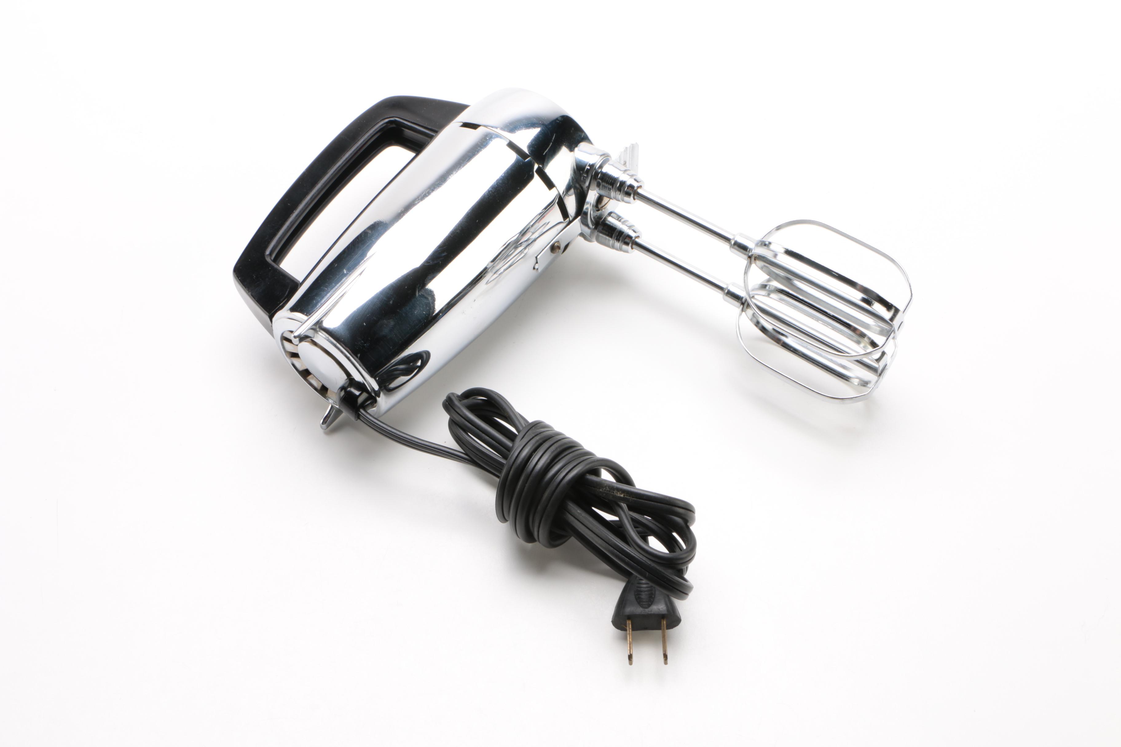 Chrome Sunbeam Deluxe Percolator and Dormey Hand Mixer, Mid-Century