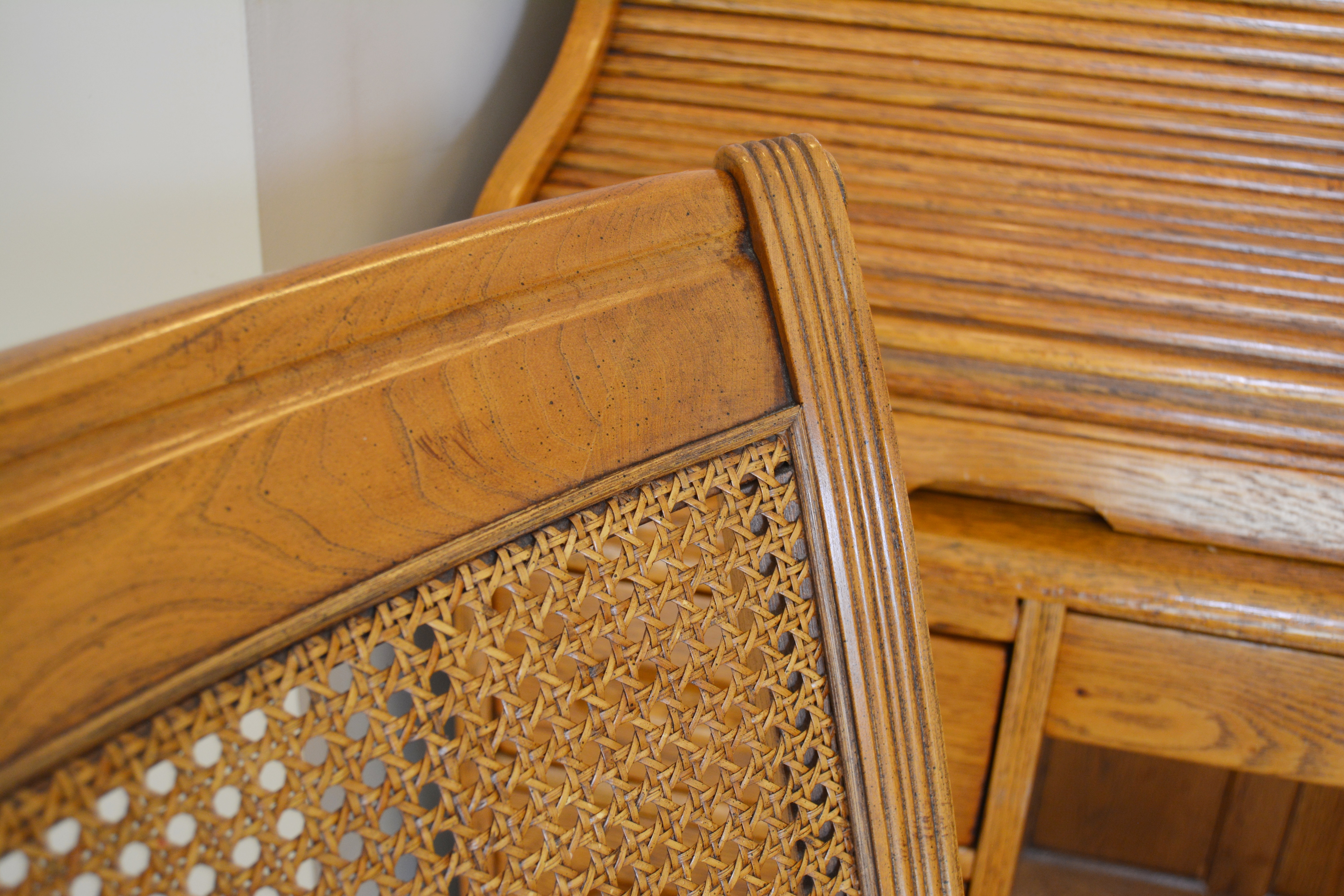 Roll Top Oak Desk by J. Dornette & Brothers with Desk Chair, Early 20th Century
