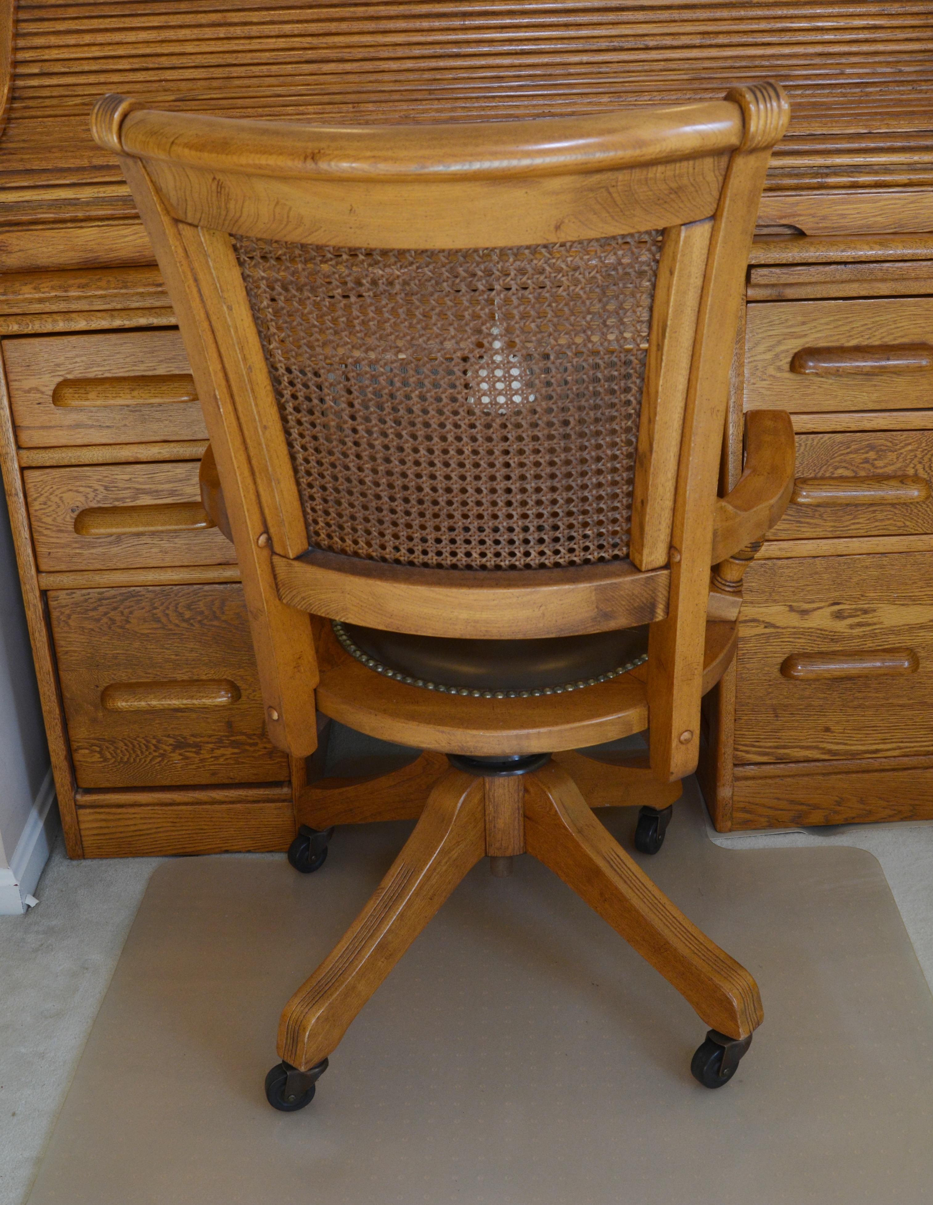 Roll Top Oak Desk by J. Dornette & Brothers with Desk Chair, Early 20th Century