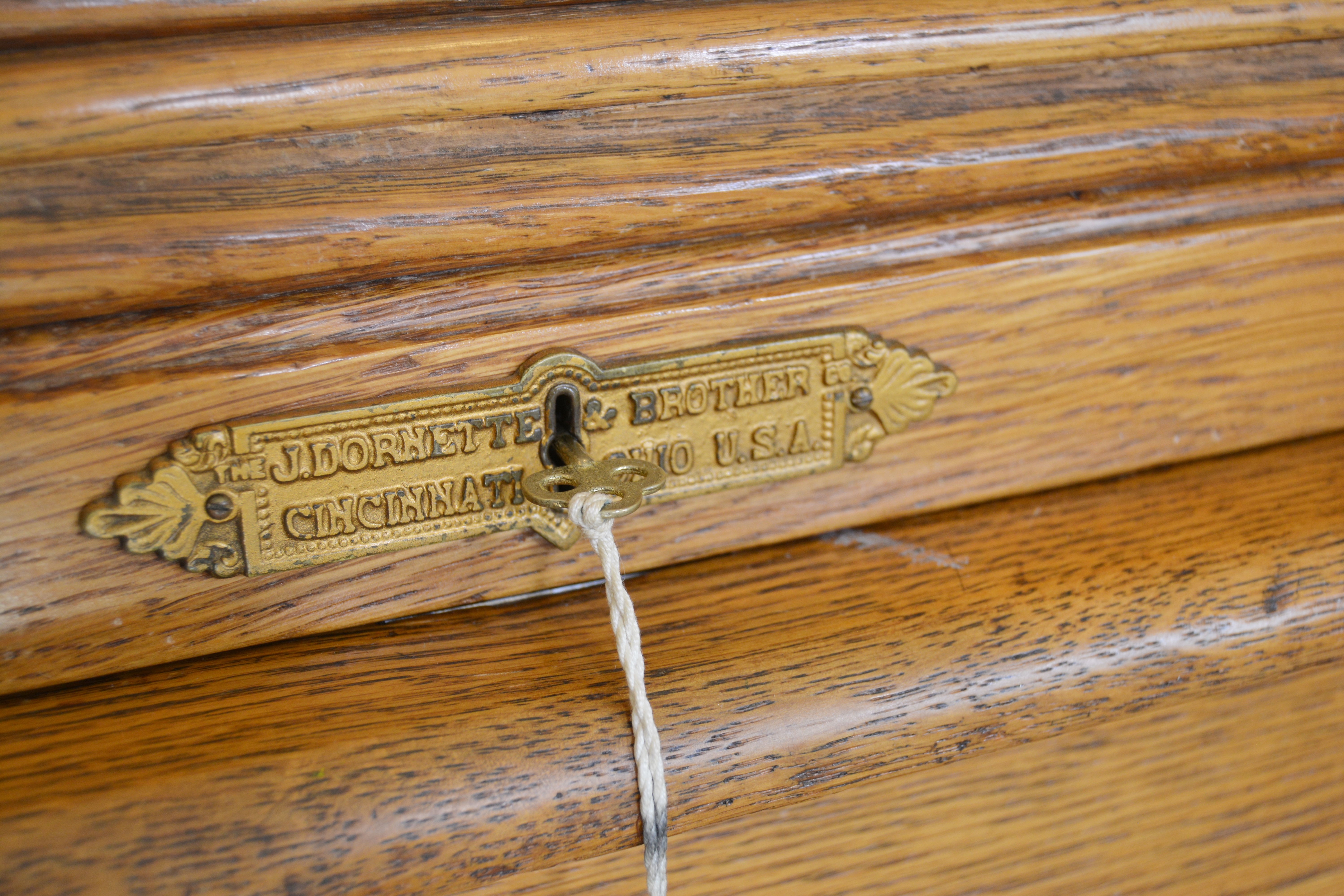 Roll Top Oak Desk by J. Dornette & Brothers with Desk Chair, Early 20th Century