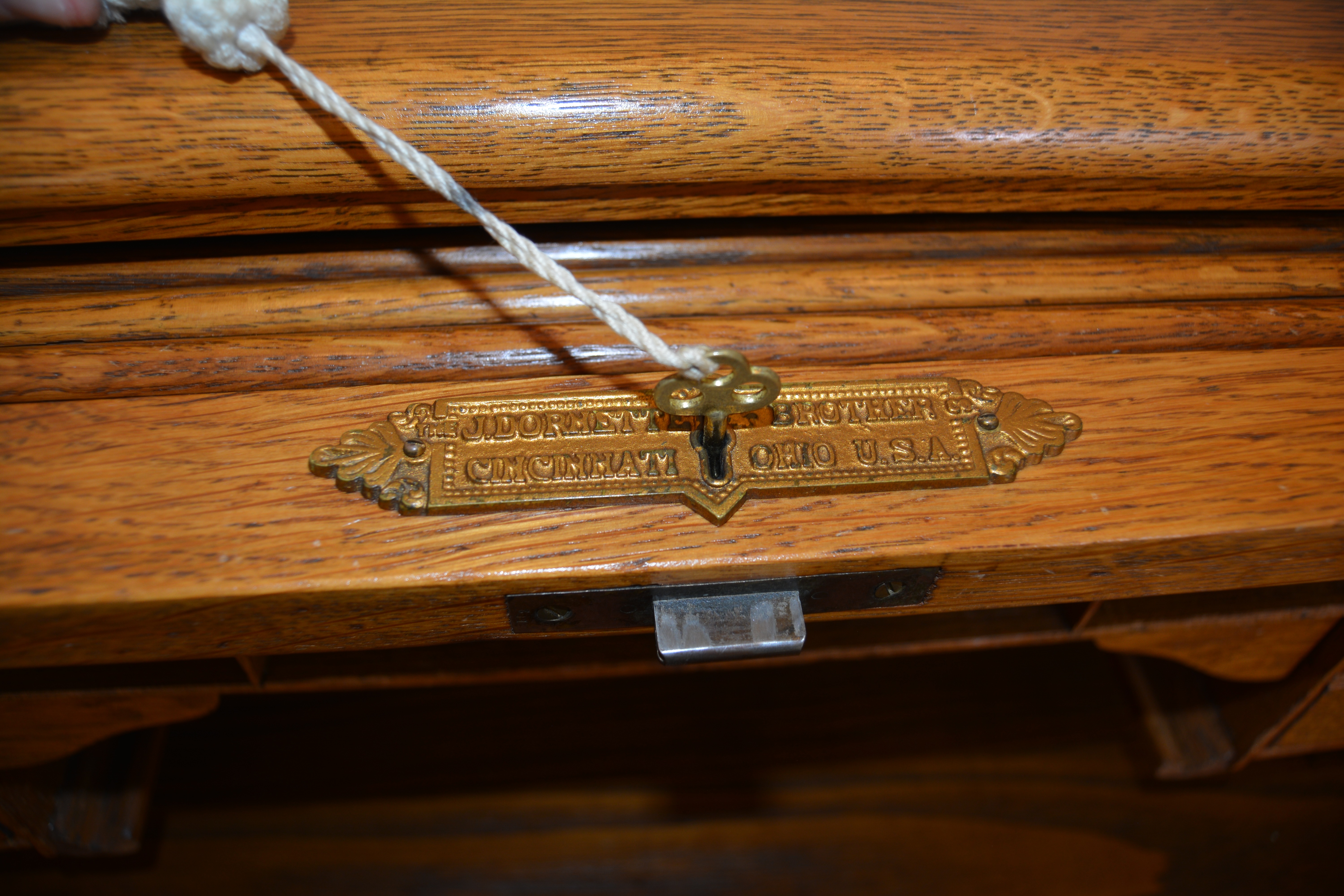 Roll Top Oak Desk by J. Dornette & Brothers with Desk Chair, Early 20th Century