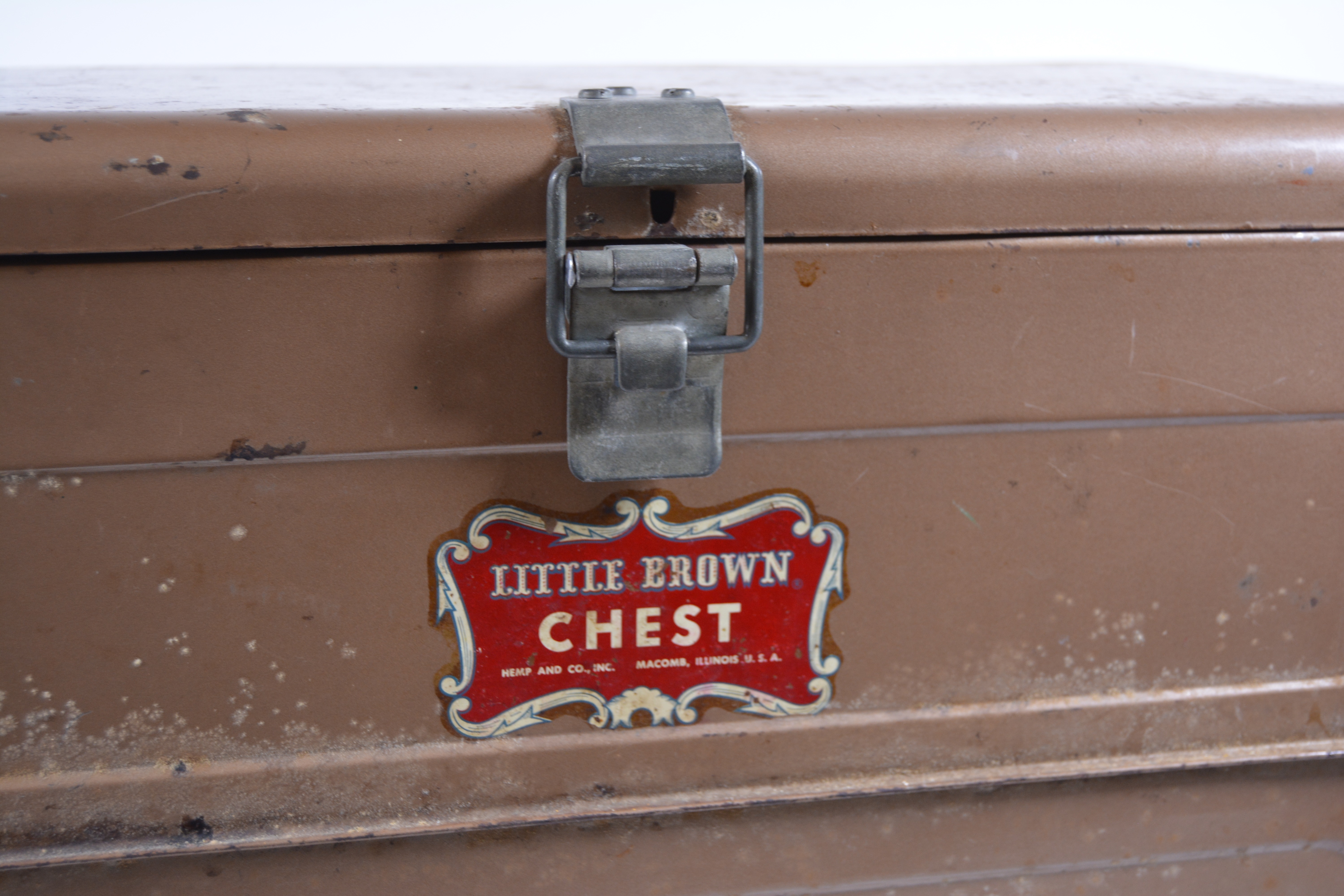 "Little Brown Chest" Insulated Metal Cooler, Vintage