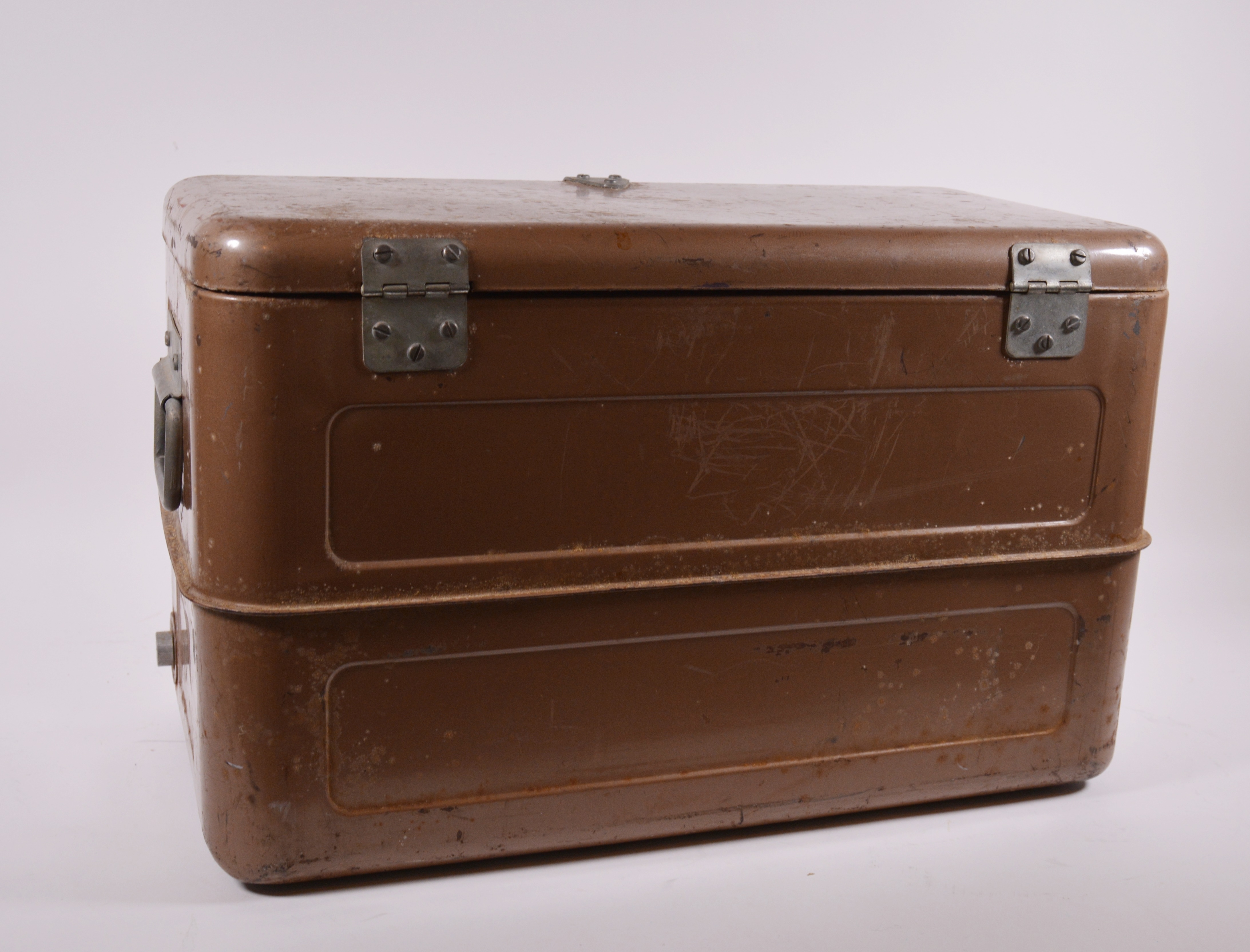 "Little Brown Chest" Insulated Metal Cooler, Vintage