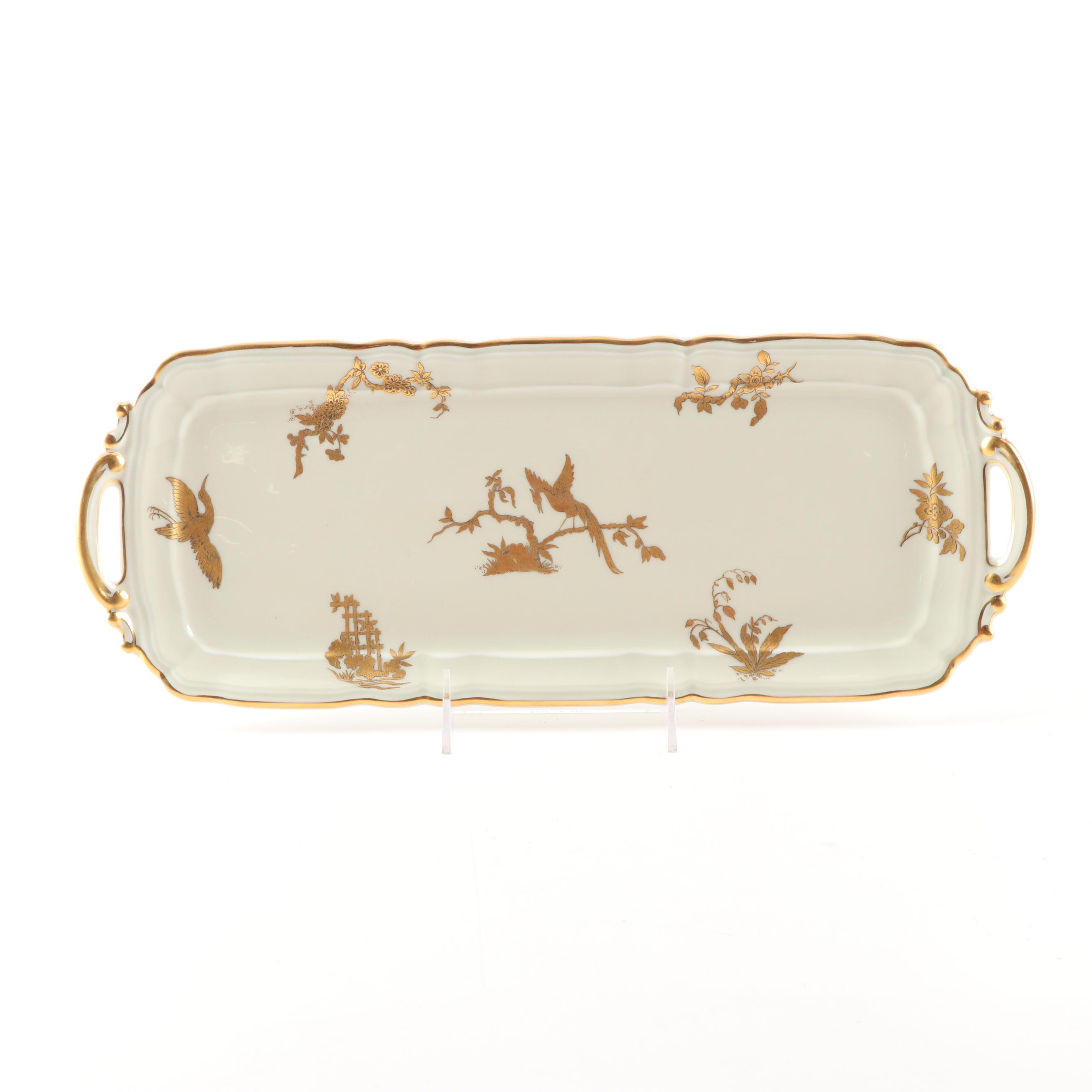 Limoges Porcelain and Gilt Serving Tray