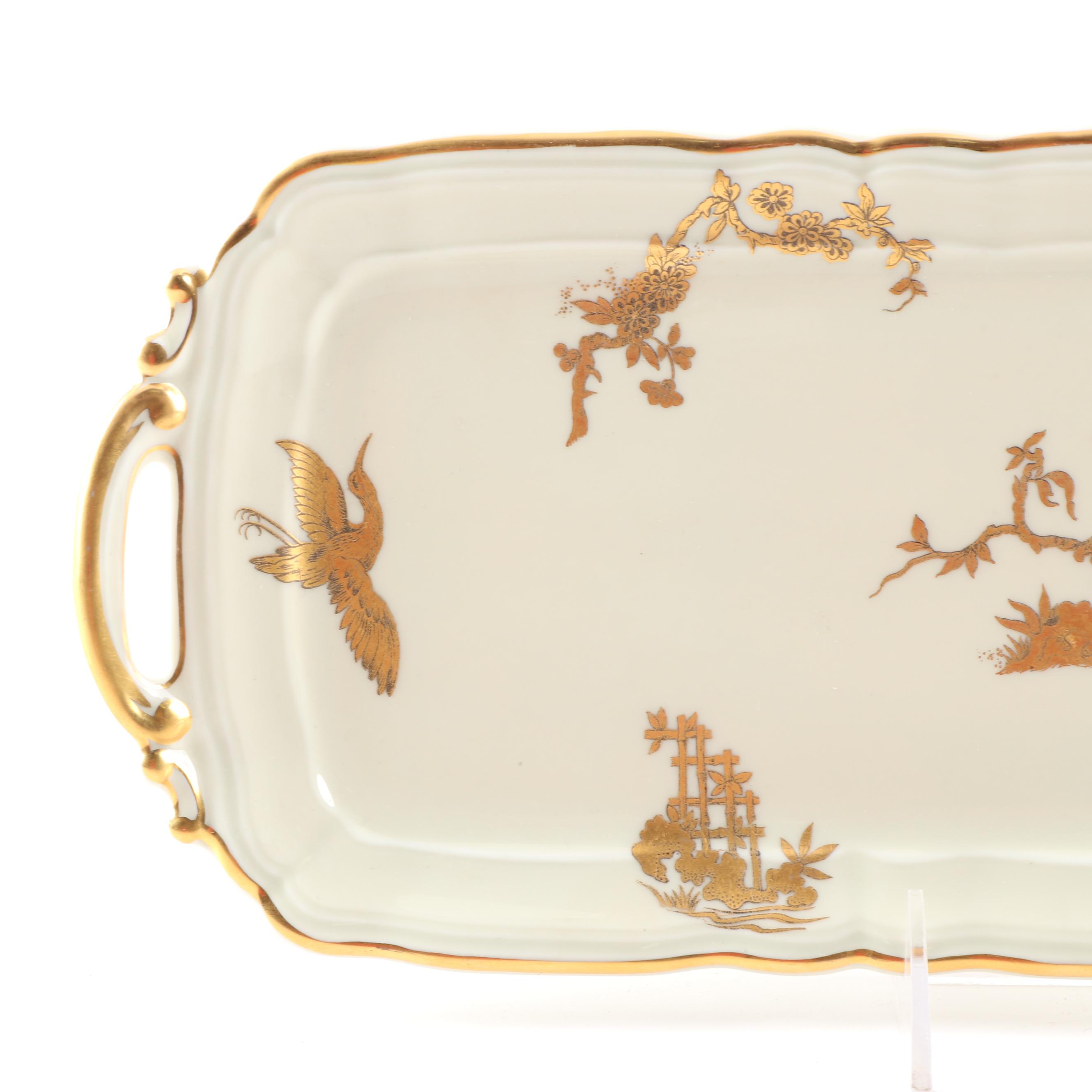 Limoges Porcelain and Gilt Serving Tray