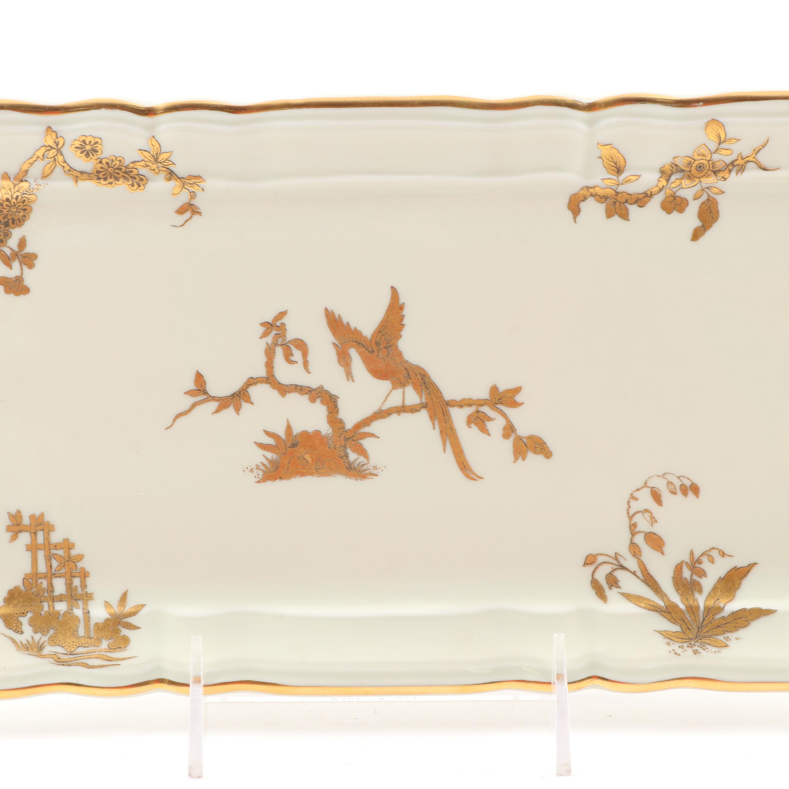 Limoges Porcelain and Gilt Serving Tray