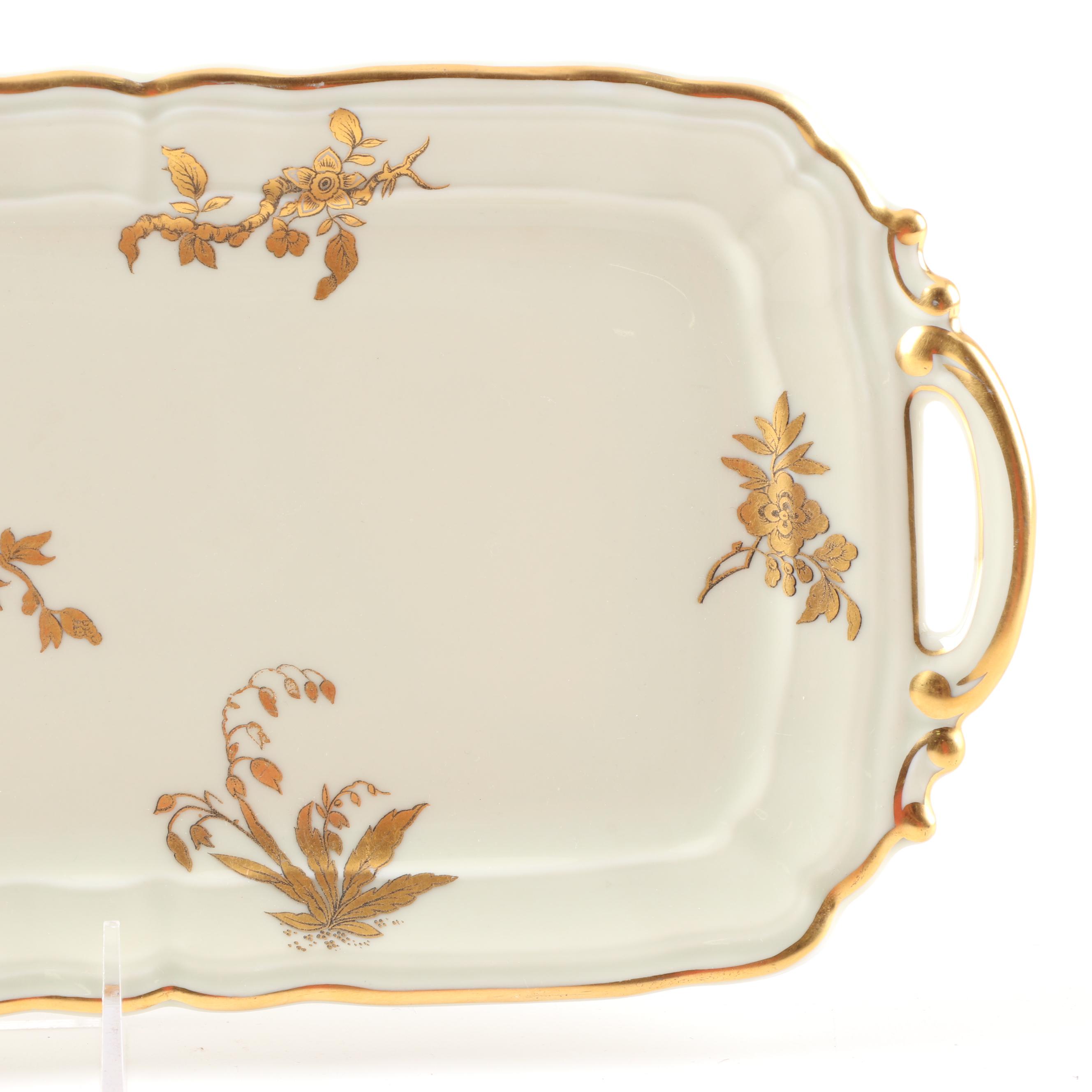 Limoges Porcelain and Gilt Serving Tray