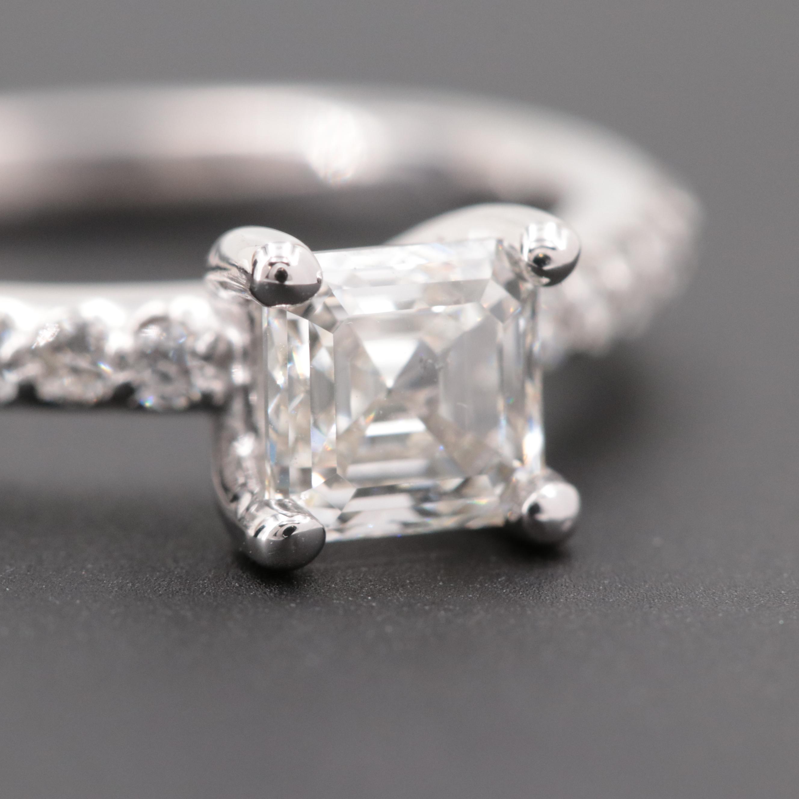 14K White Gold 1.76 CTW Diamond Ring Set with GIA Report