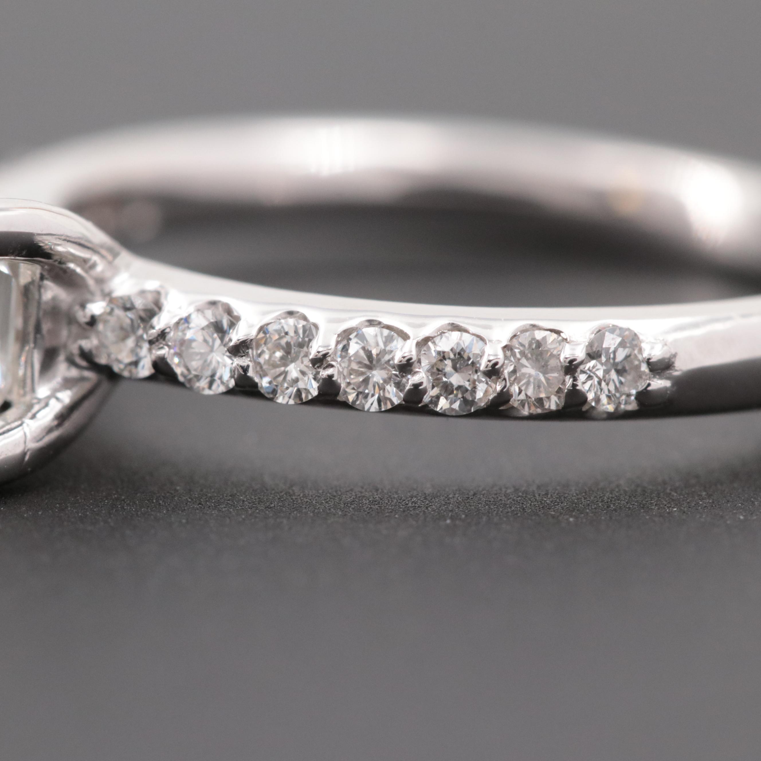 14K White Gold 1.76 CTW Diamond Ring Set with GIA Report